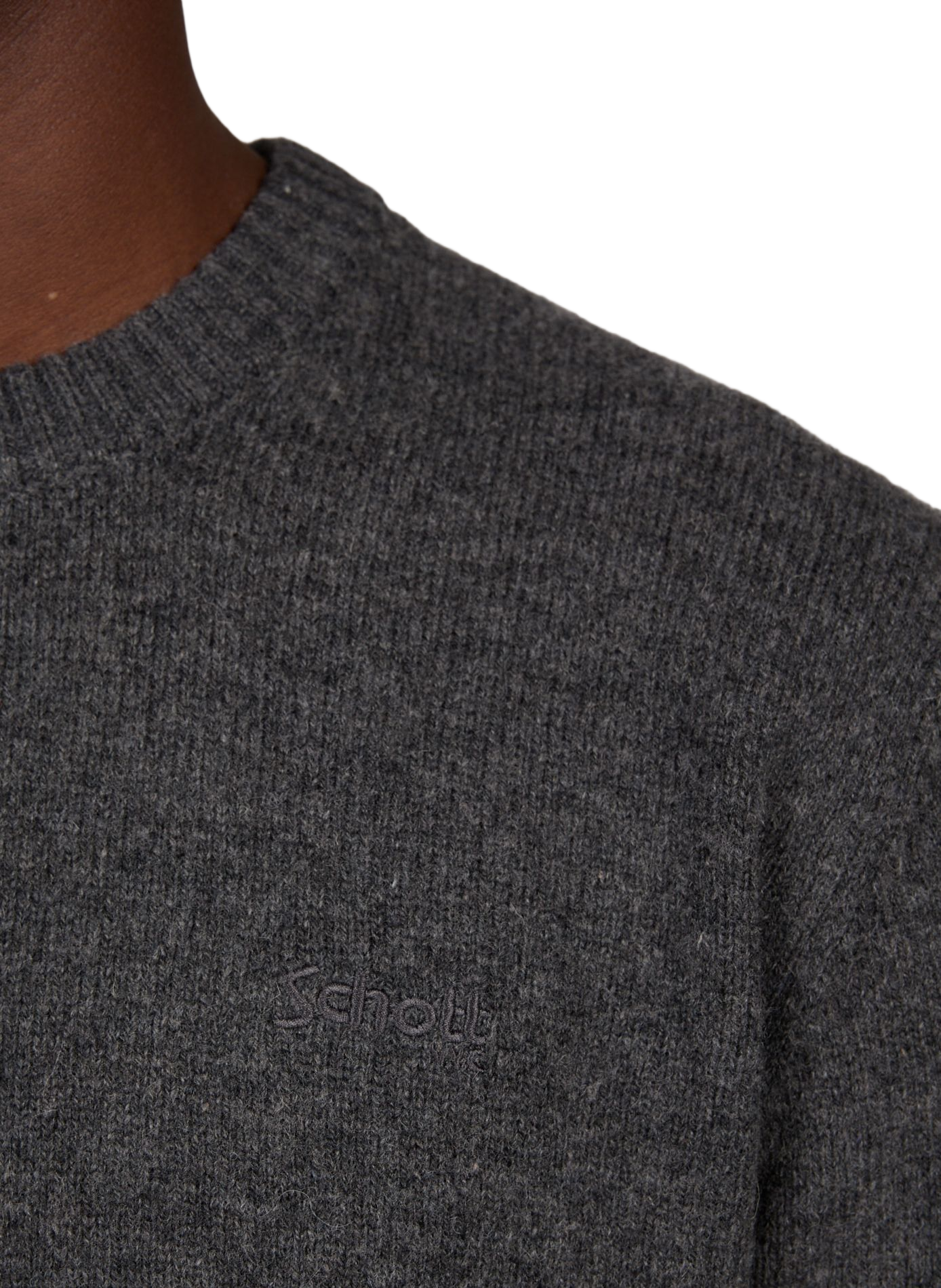 Pull col rond en laine mélangée SCHOTT Gris