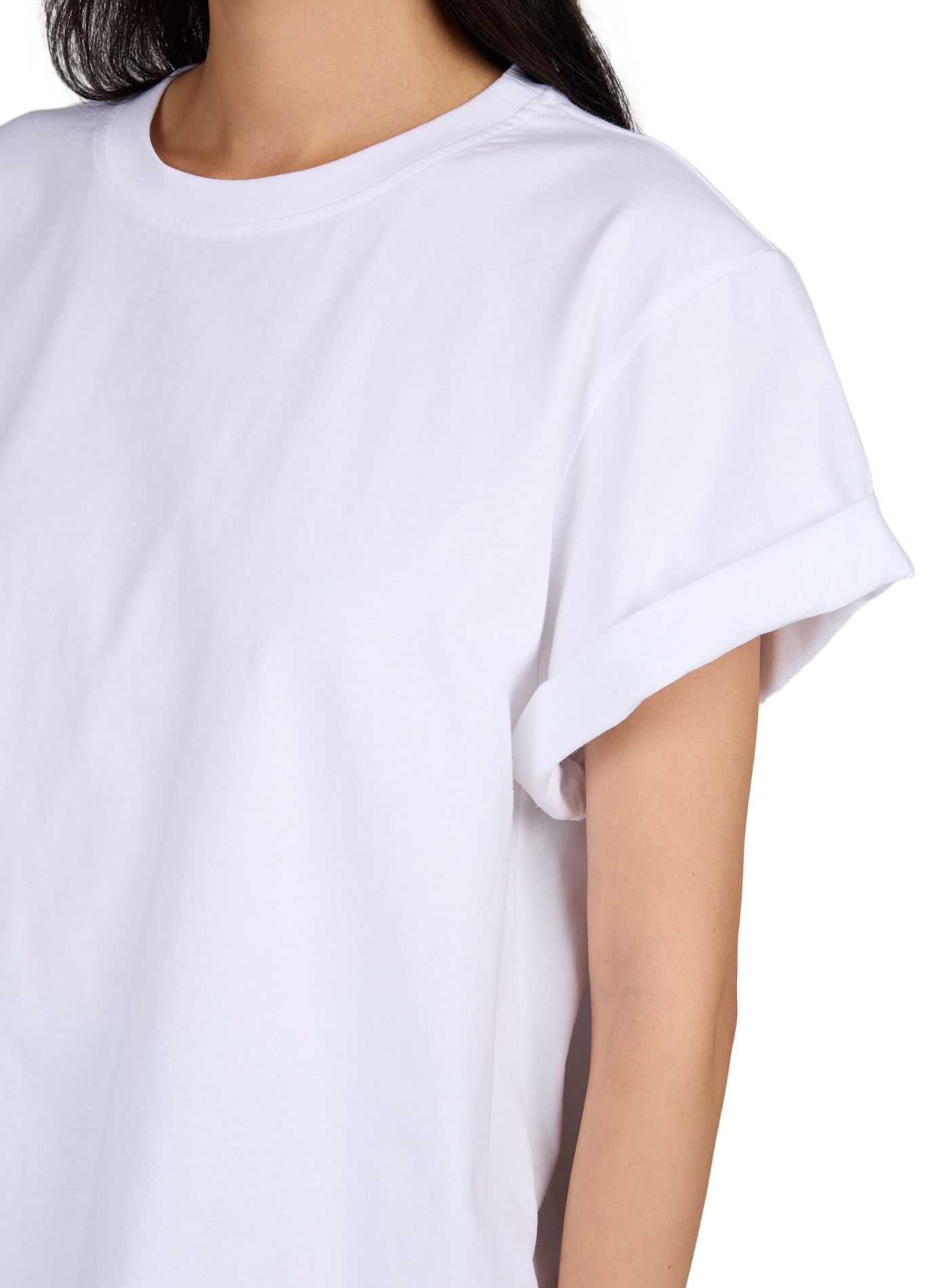 Recht T-shirt van katoen. VICTORIA BECKHAM Wit