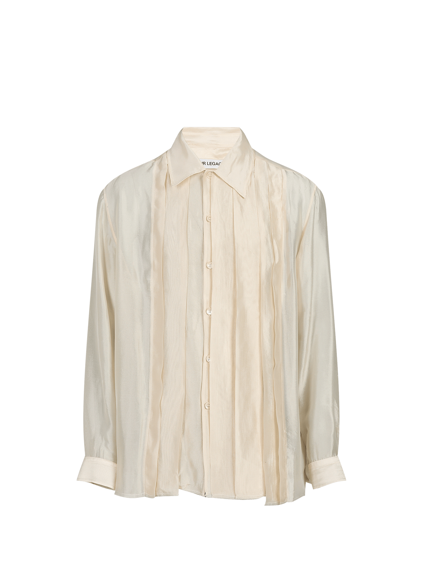 Perlenbesetztes gerade geschnittenes Blusenhemd. OUR LEGACY Beige