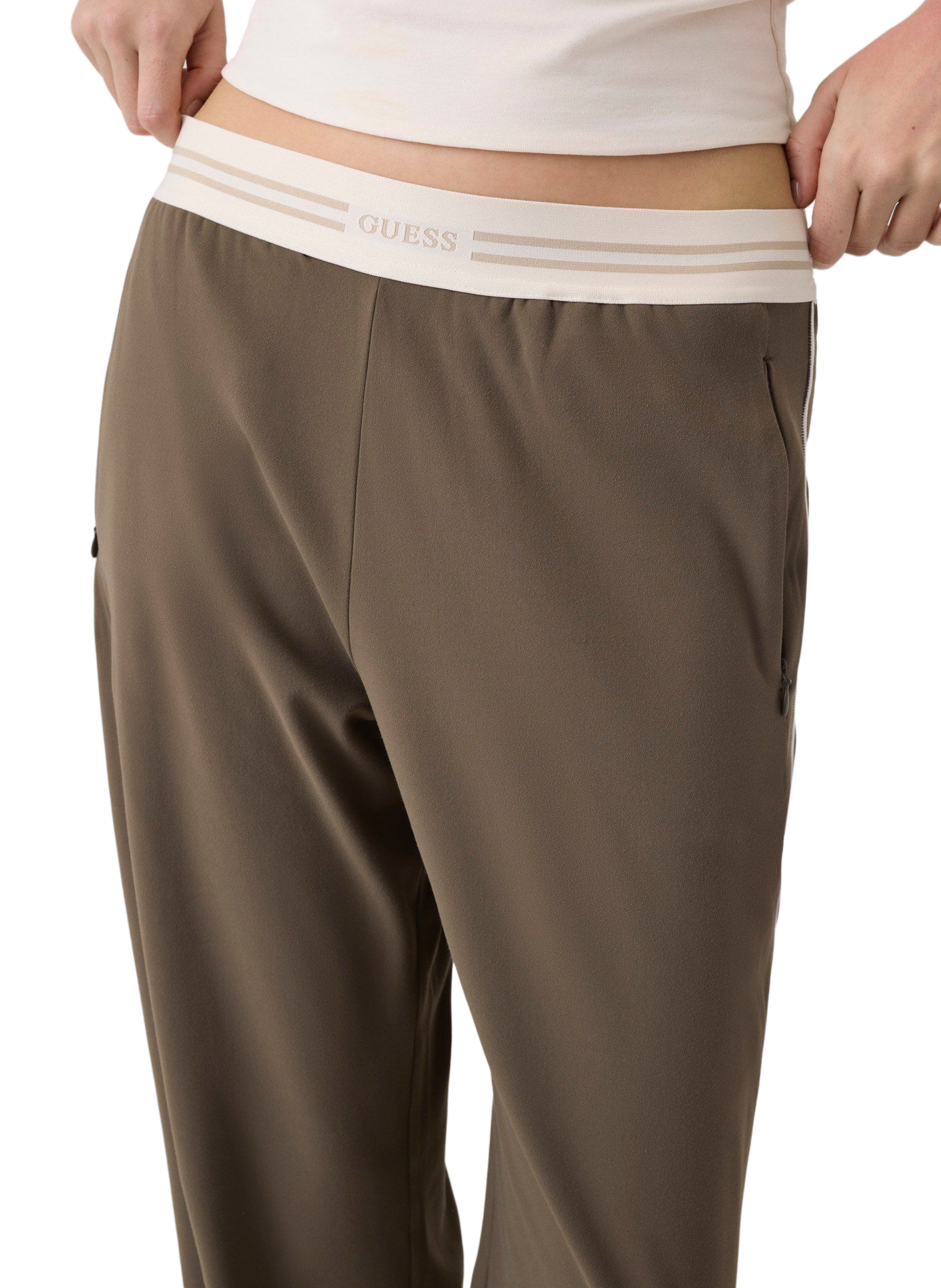 Brunella wide-leg elasticated-waist sweatpants GUESS Beige
