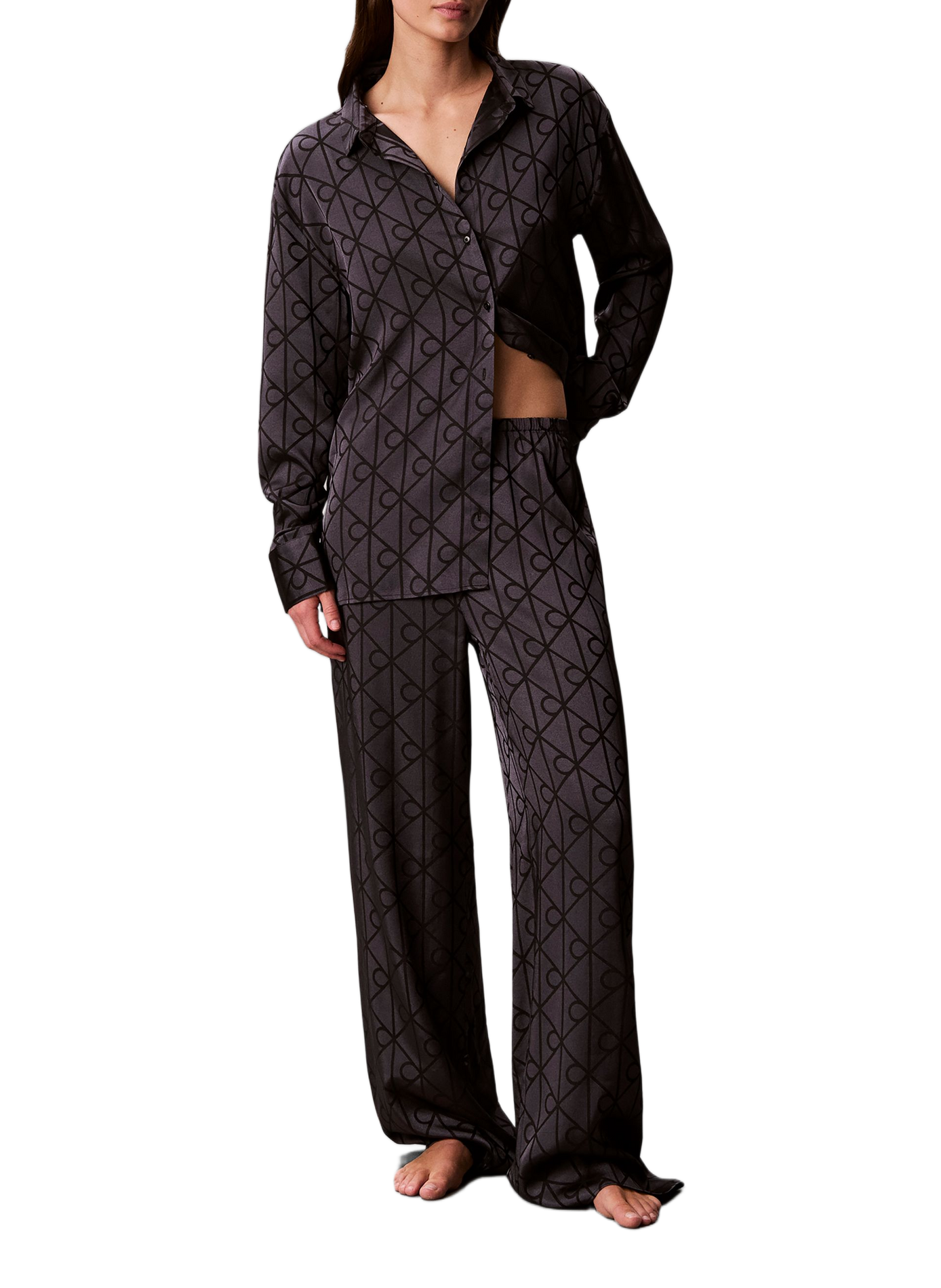 Satin pyjama trousers CALVIN KLEIN Black