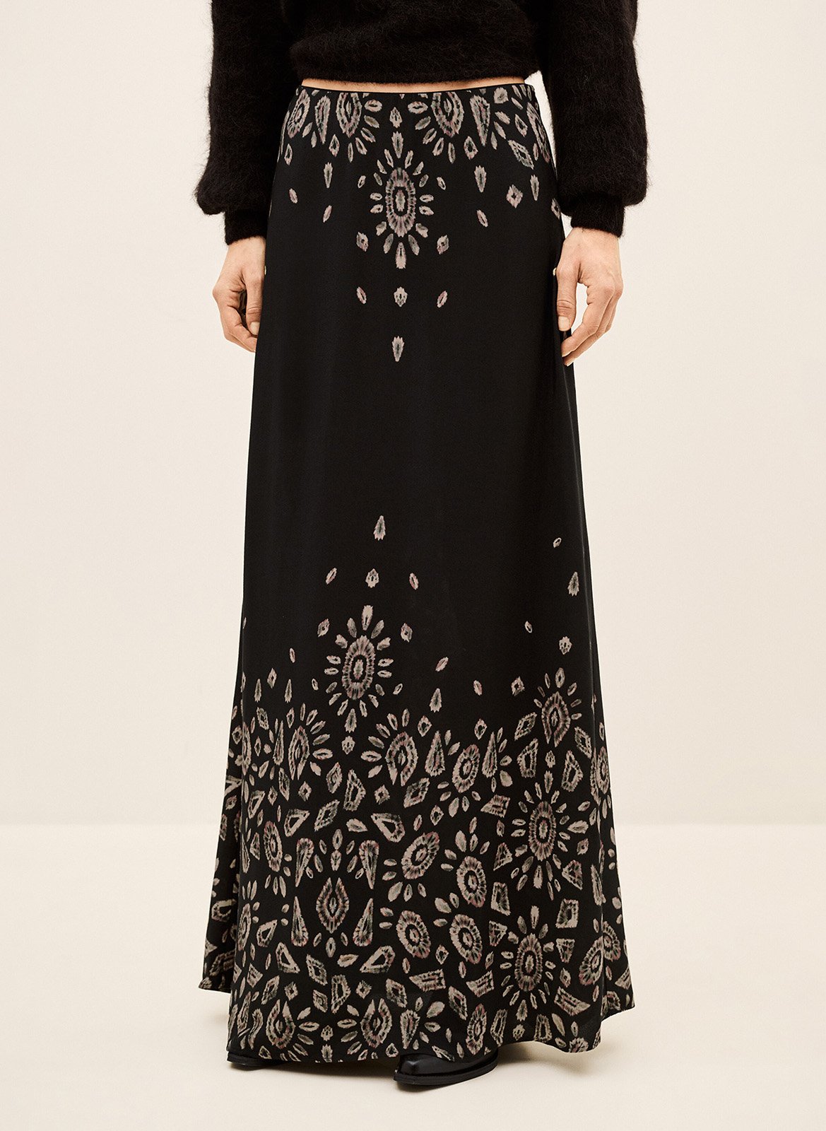 Lange rok met Banessa-print BA&SH Zwart