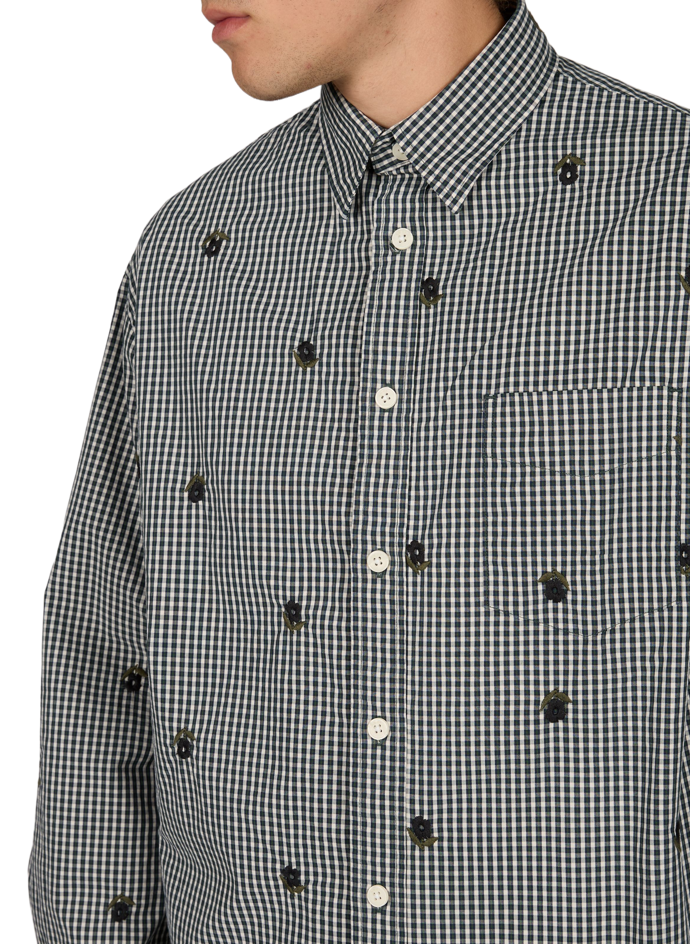 Wijdvallende blouse met geborduurde motiefprint NN.07 Blauw