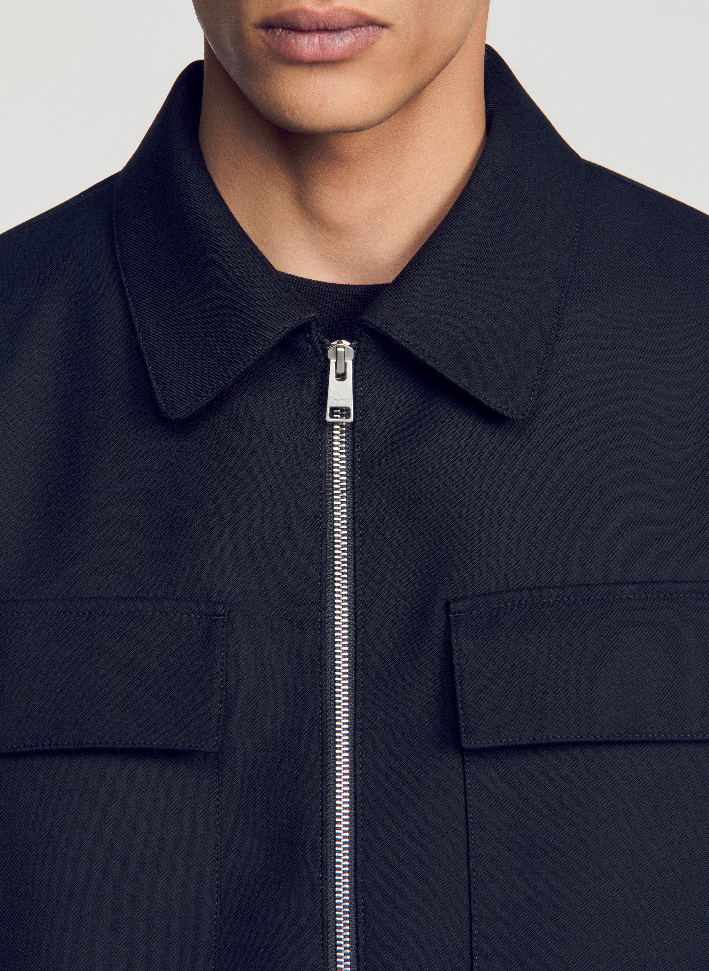 Blouson droit col classique SANDRO Bleu