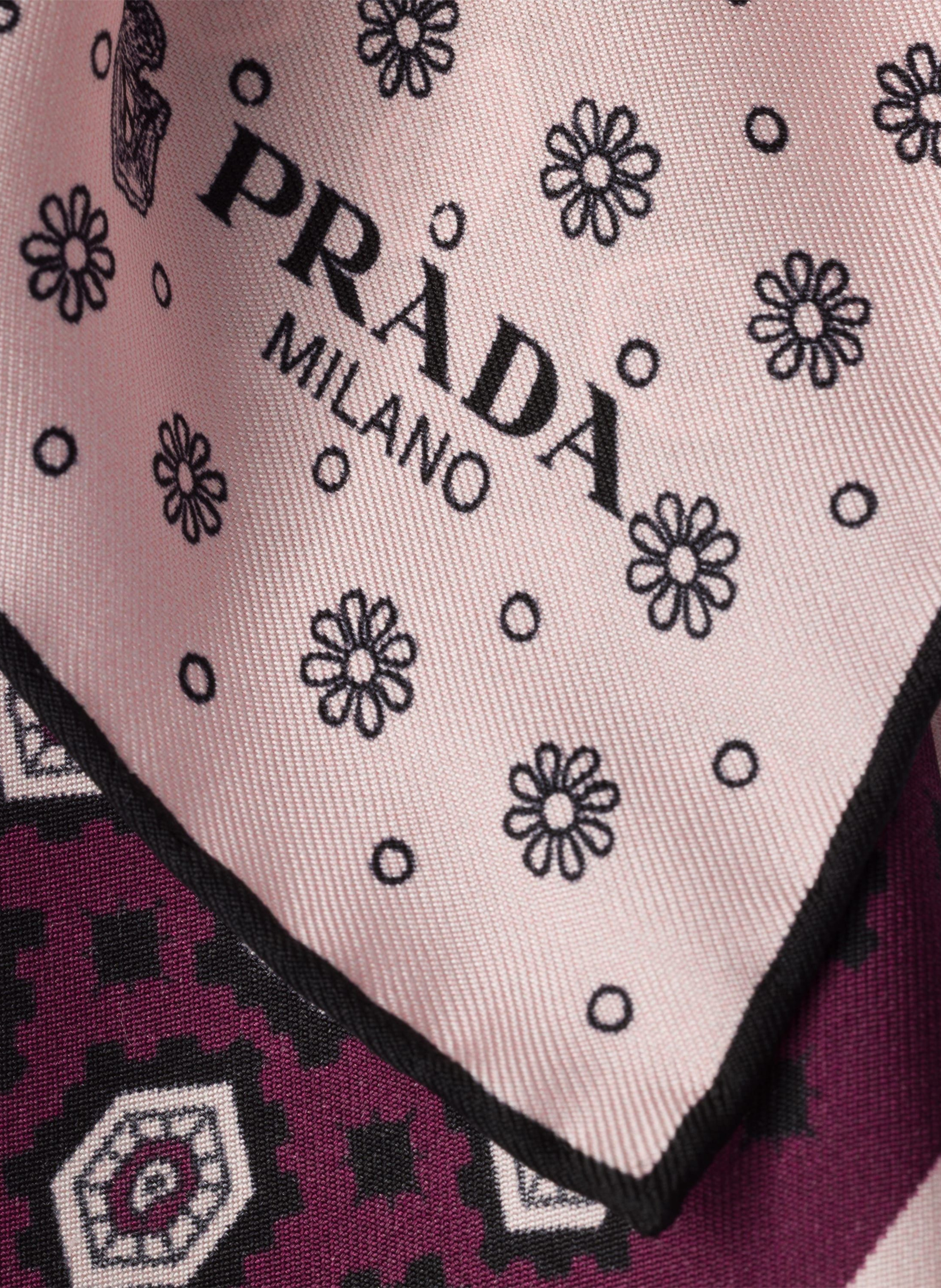 Écharpe en sergé imprimé 55 PRADA Rouge
