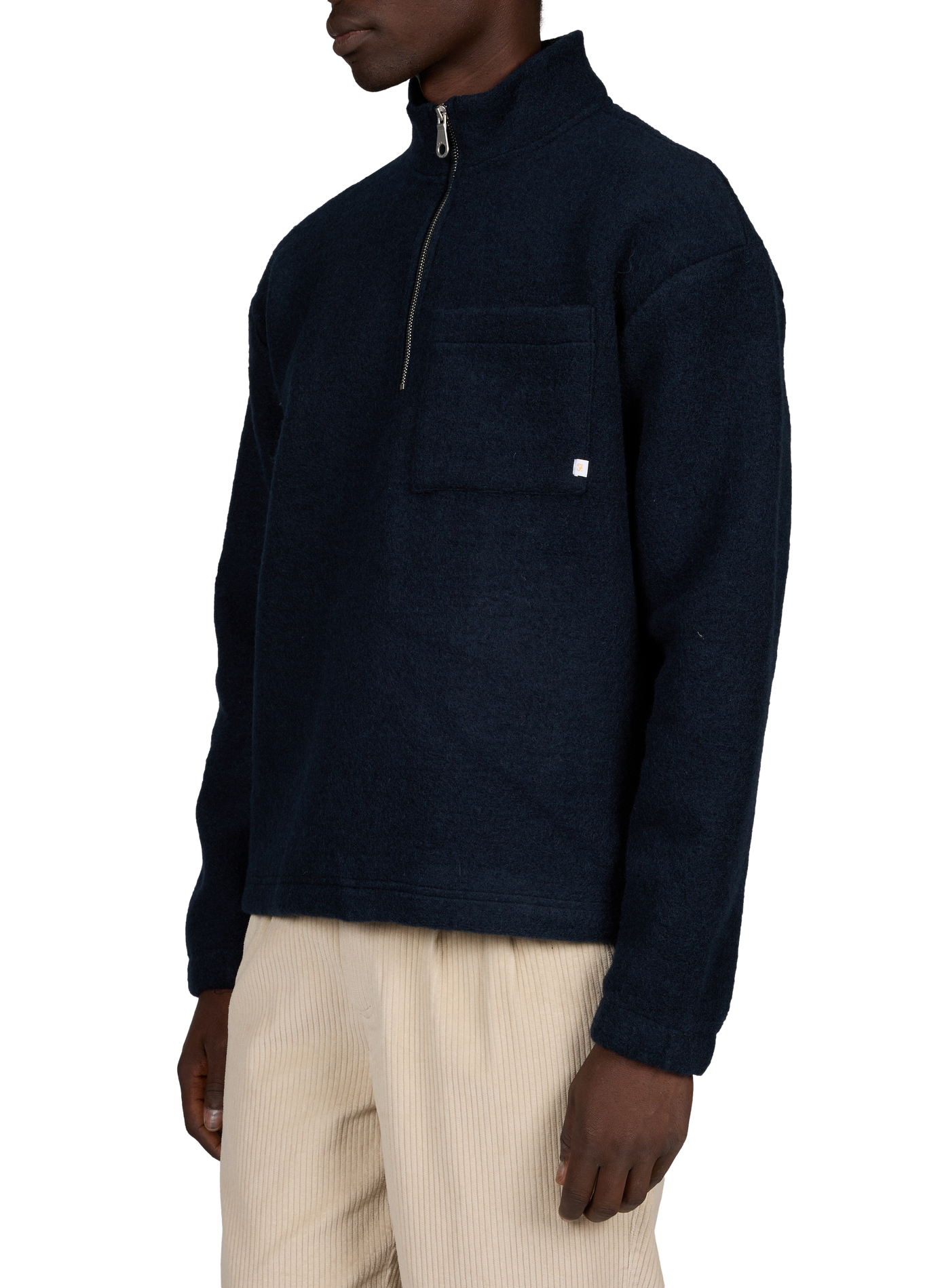 Rechte geribbelde wollen mix trui FARAH Blauw