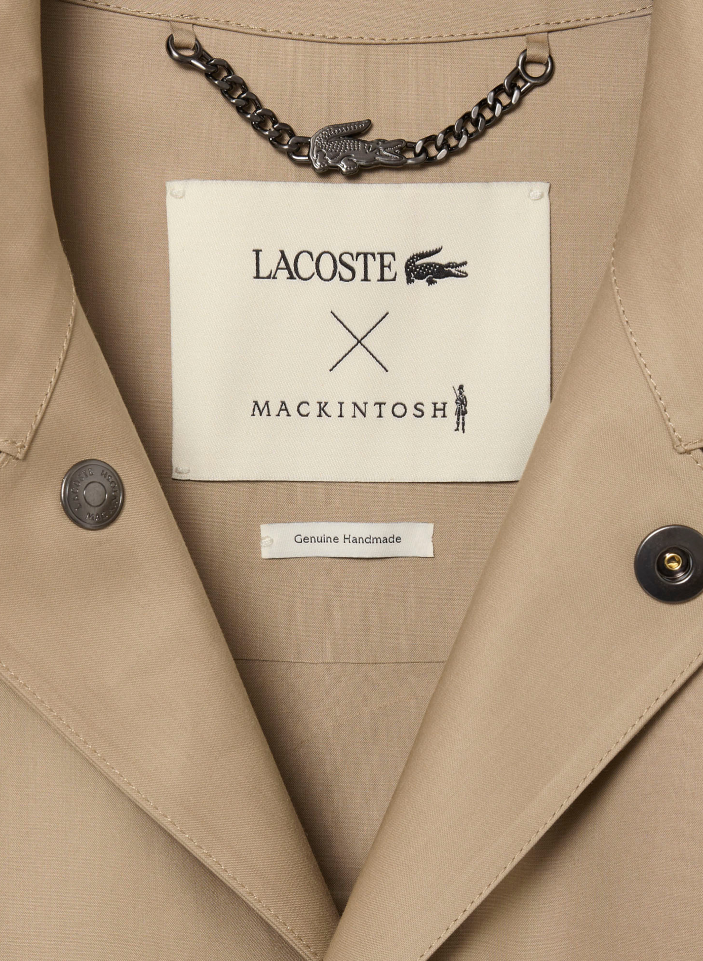 Langer, weiter einfarbiger Mantel LACOSTE Beige