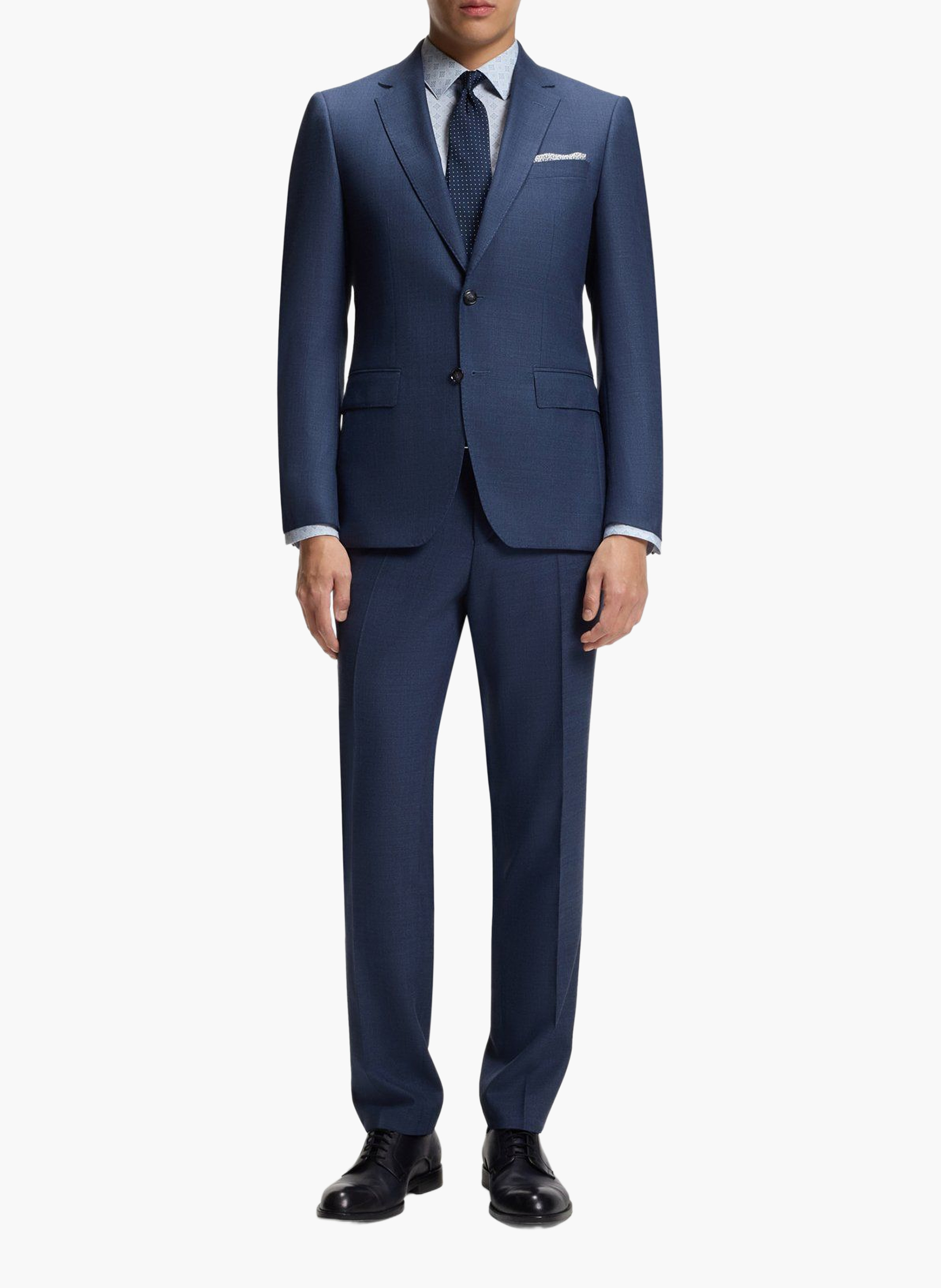 Chemise droite imprimée en coton mélangé BOSS Bleu