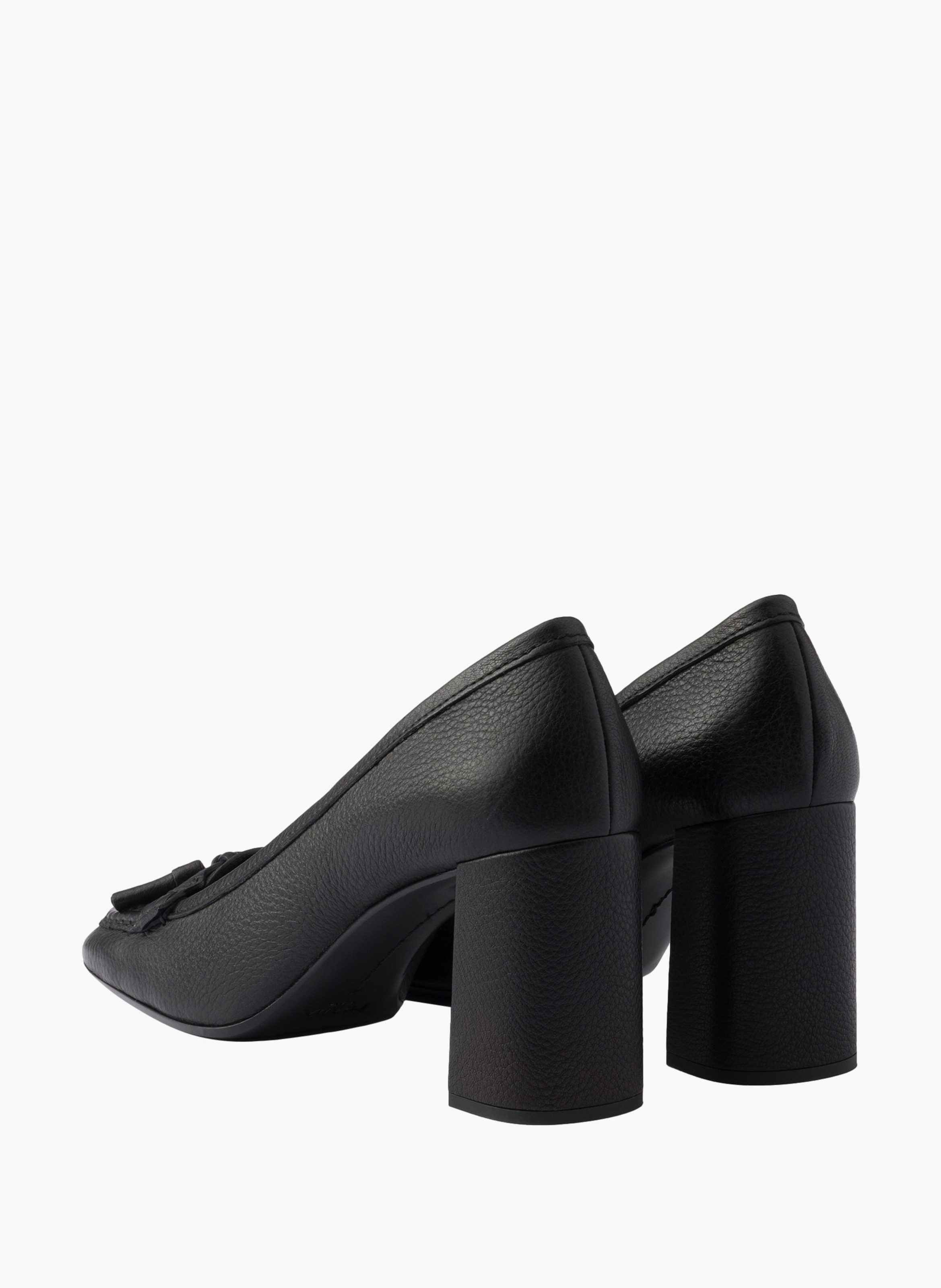 Mocassins à talon en cuir PRADA Noir