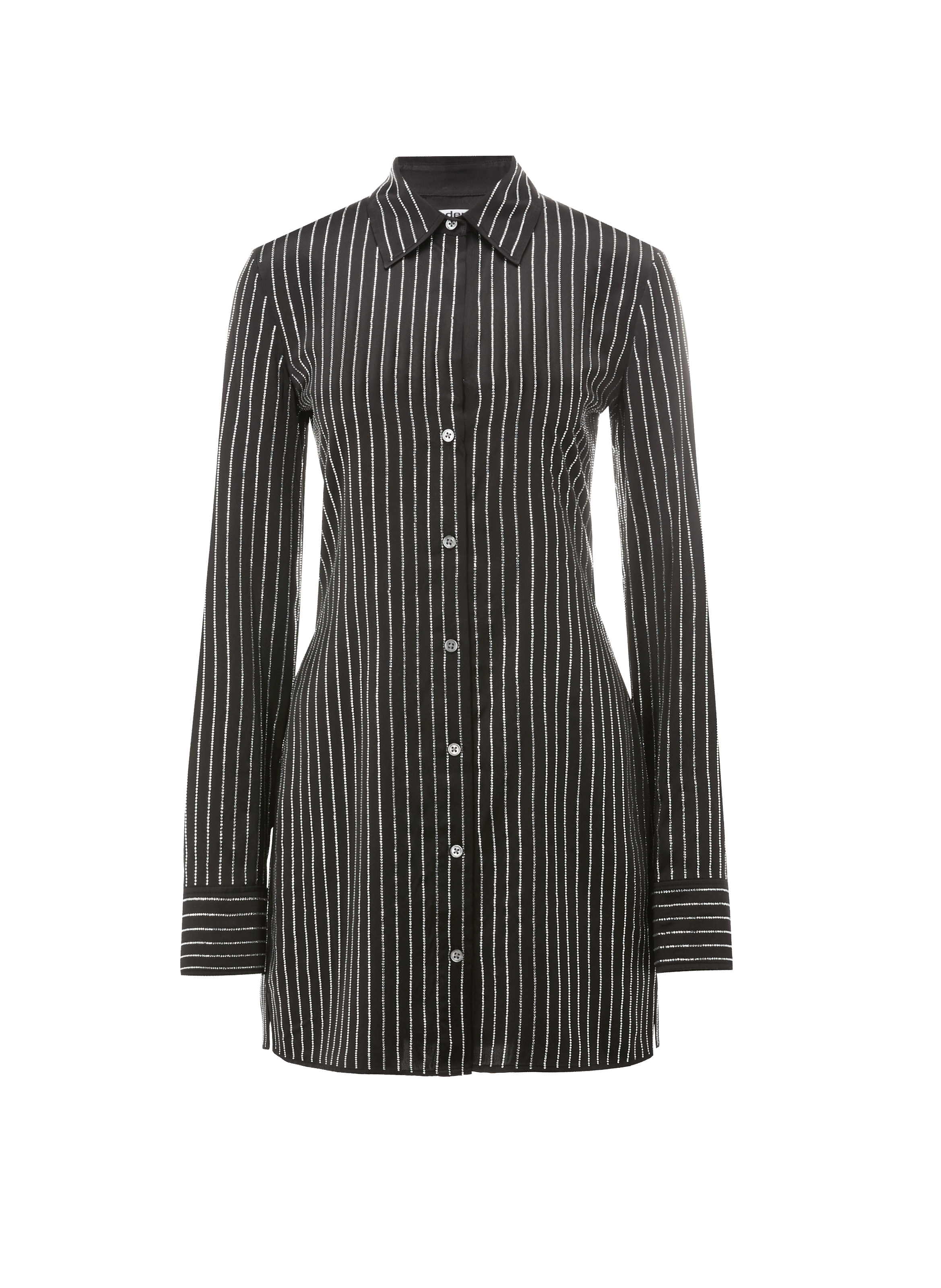 Robe chemise en soie et cristaux