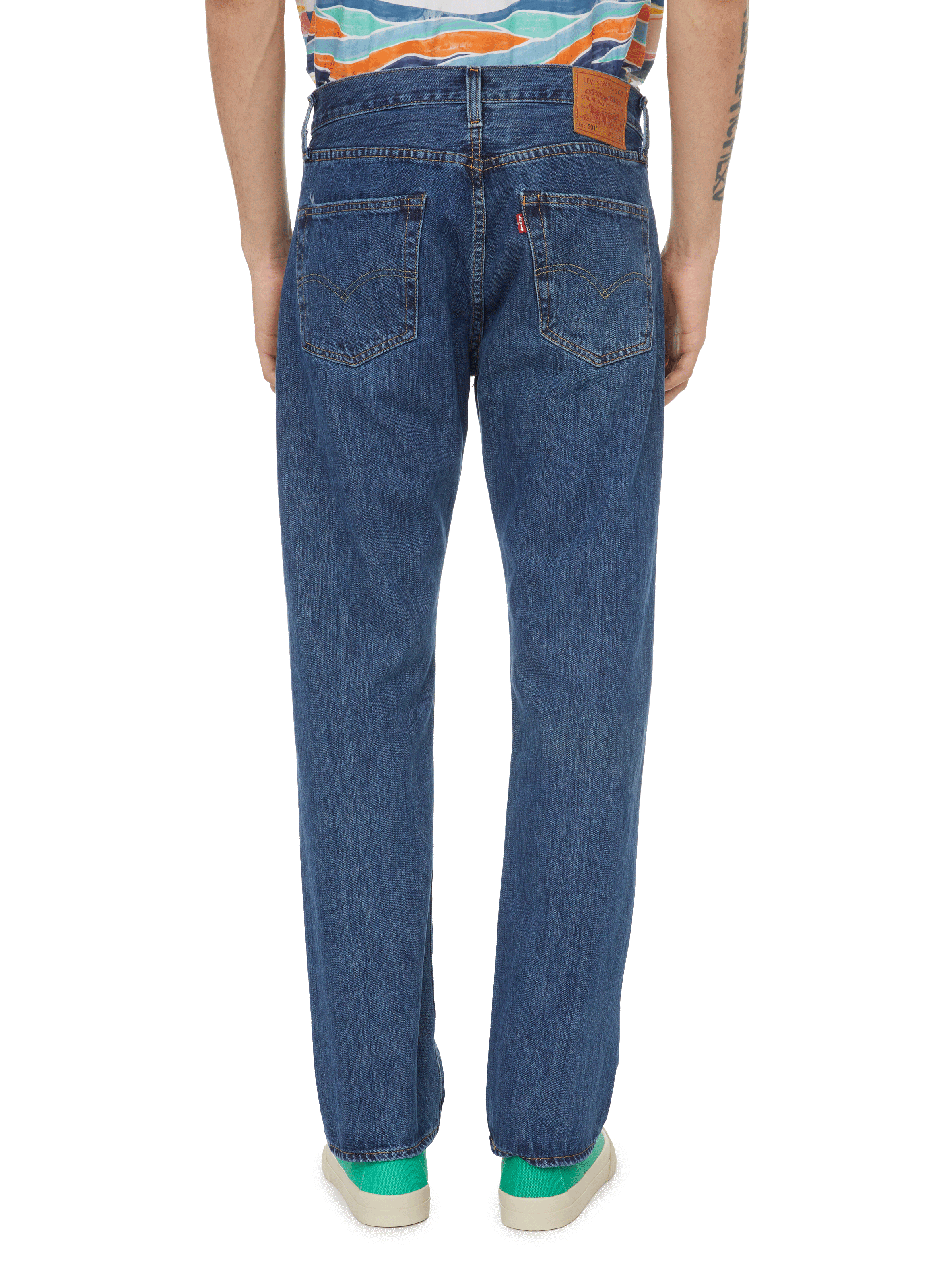 Jean 501 en coton denim LEVI'S Gris