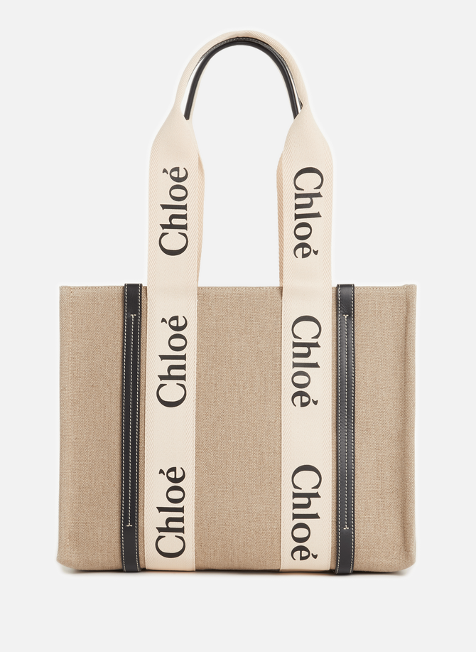 Chloé حقيبة متوسطة الحجم من الكتان الخشبي
