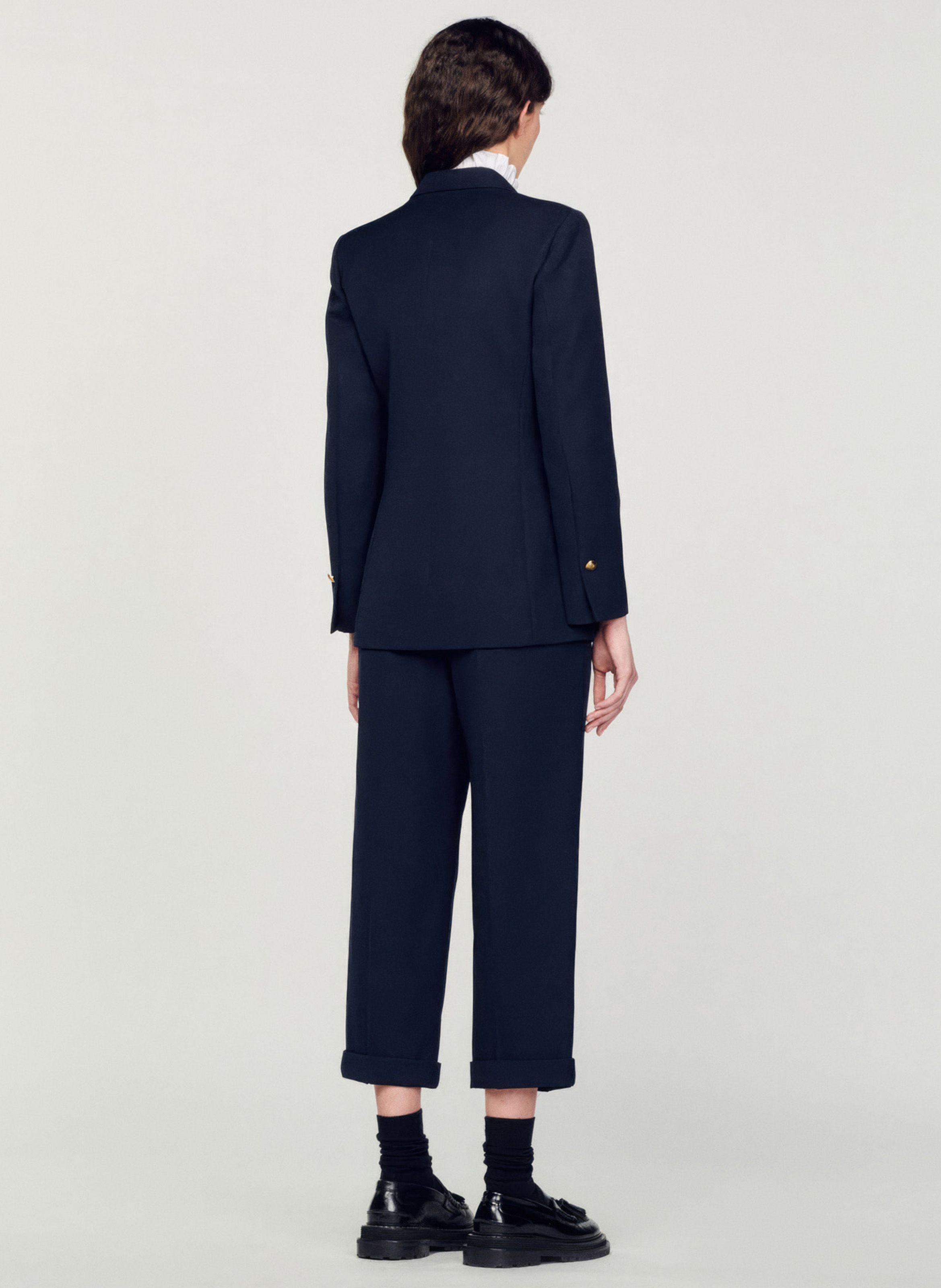 Veste col tailleur boutonnée SANDRO Bleu