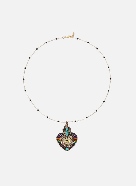 Collier avec charm central et perles fortuna Noir by HIPANEMA HIPANEMA Collier avec charm central et perles fortuna Noir