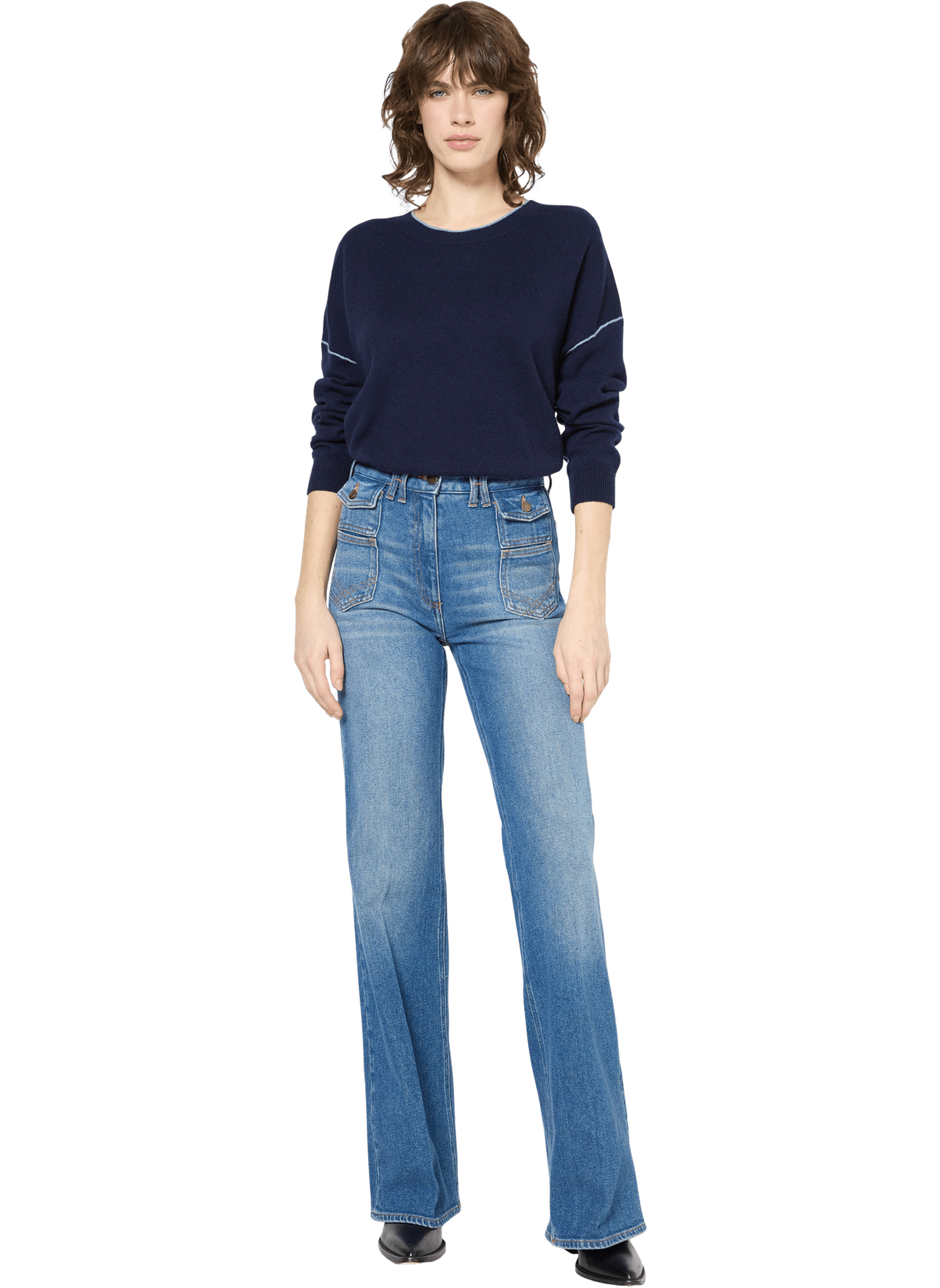 Pull en cachemire à liseré - jayda GERARD DAREL Bleu