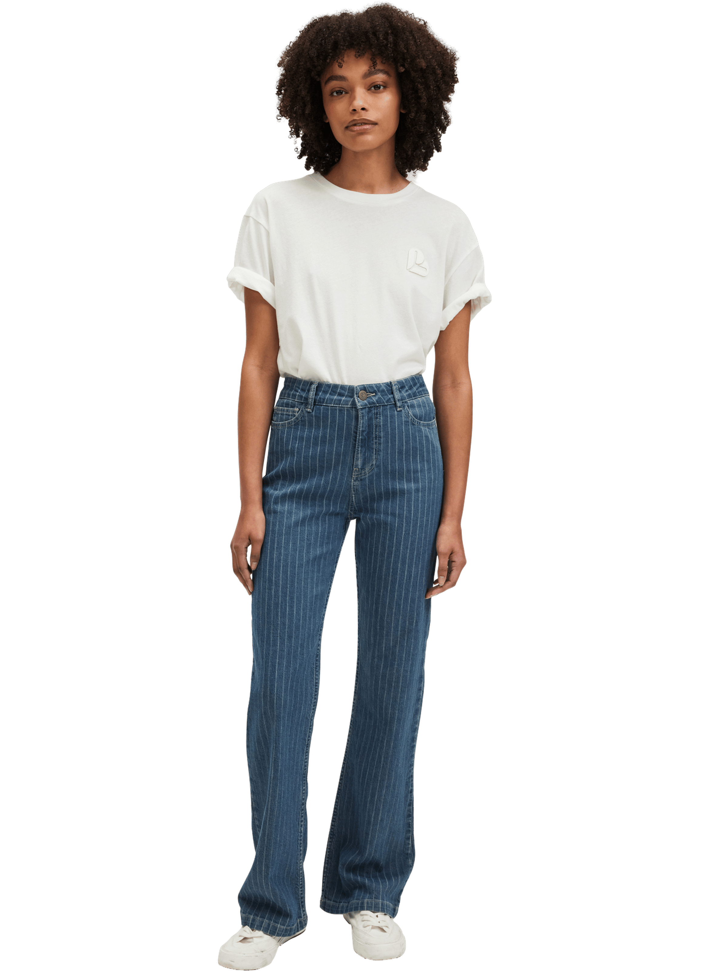 Jean bootcut à rayures - lysee PABLO Bleu