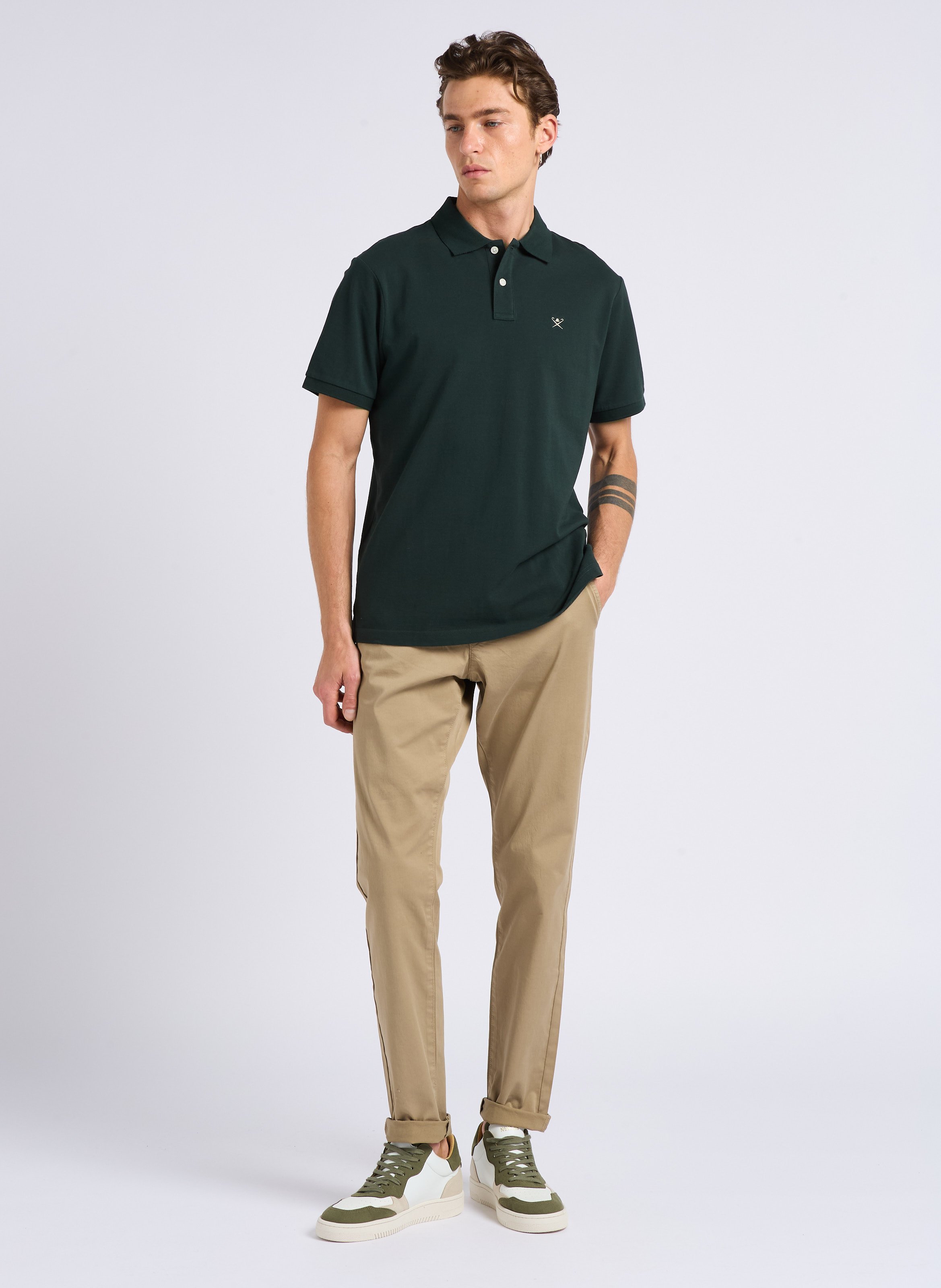 Pantalon chino en coton stretch IKKS Beige