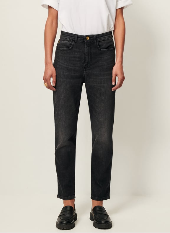 Jean droit taille haute momon o Noir by SESSUN SESSUN Jean droit taille haute momon o Noir