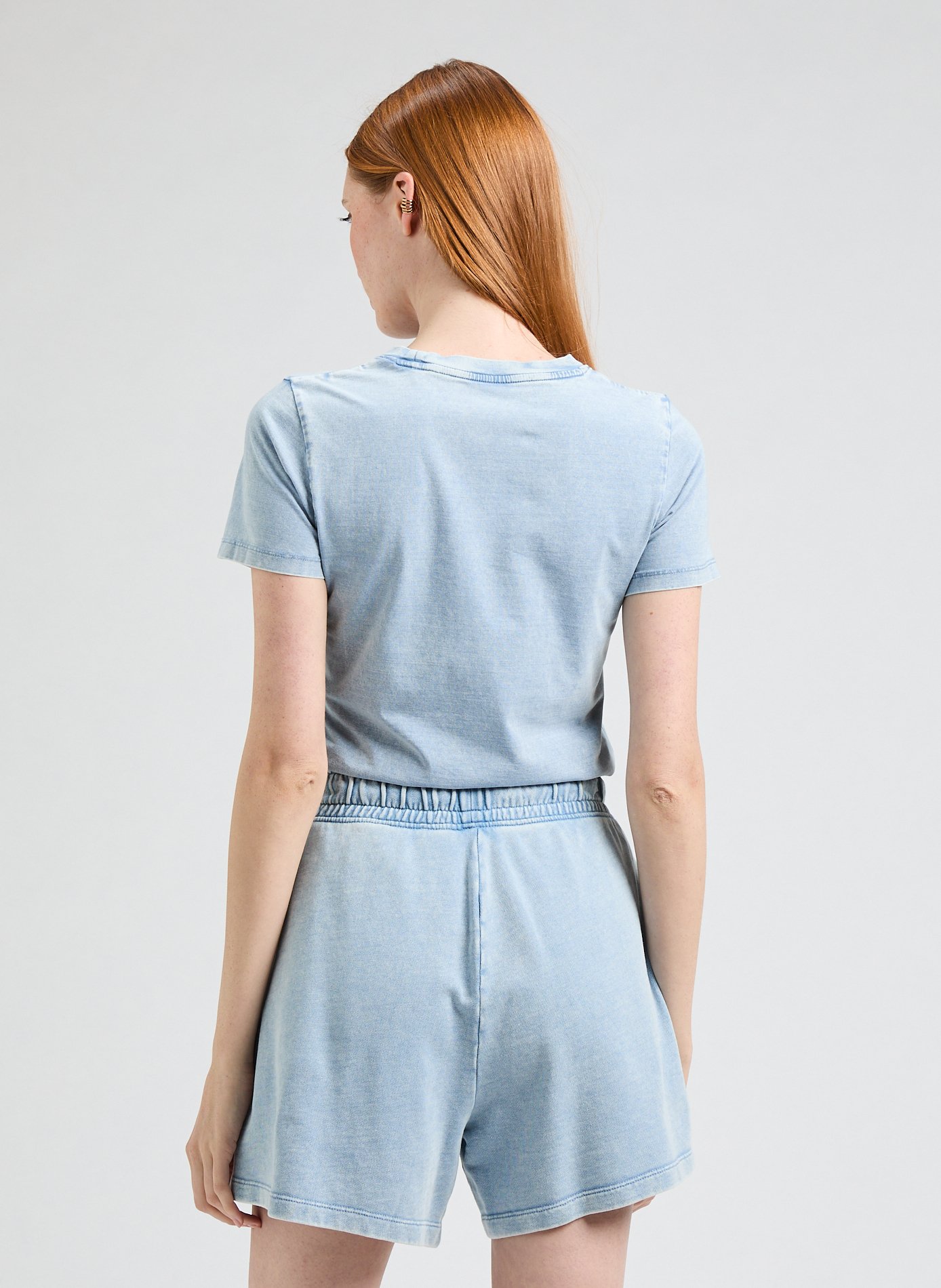 Washed cotton blend T-shirt GUESS Grey