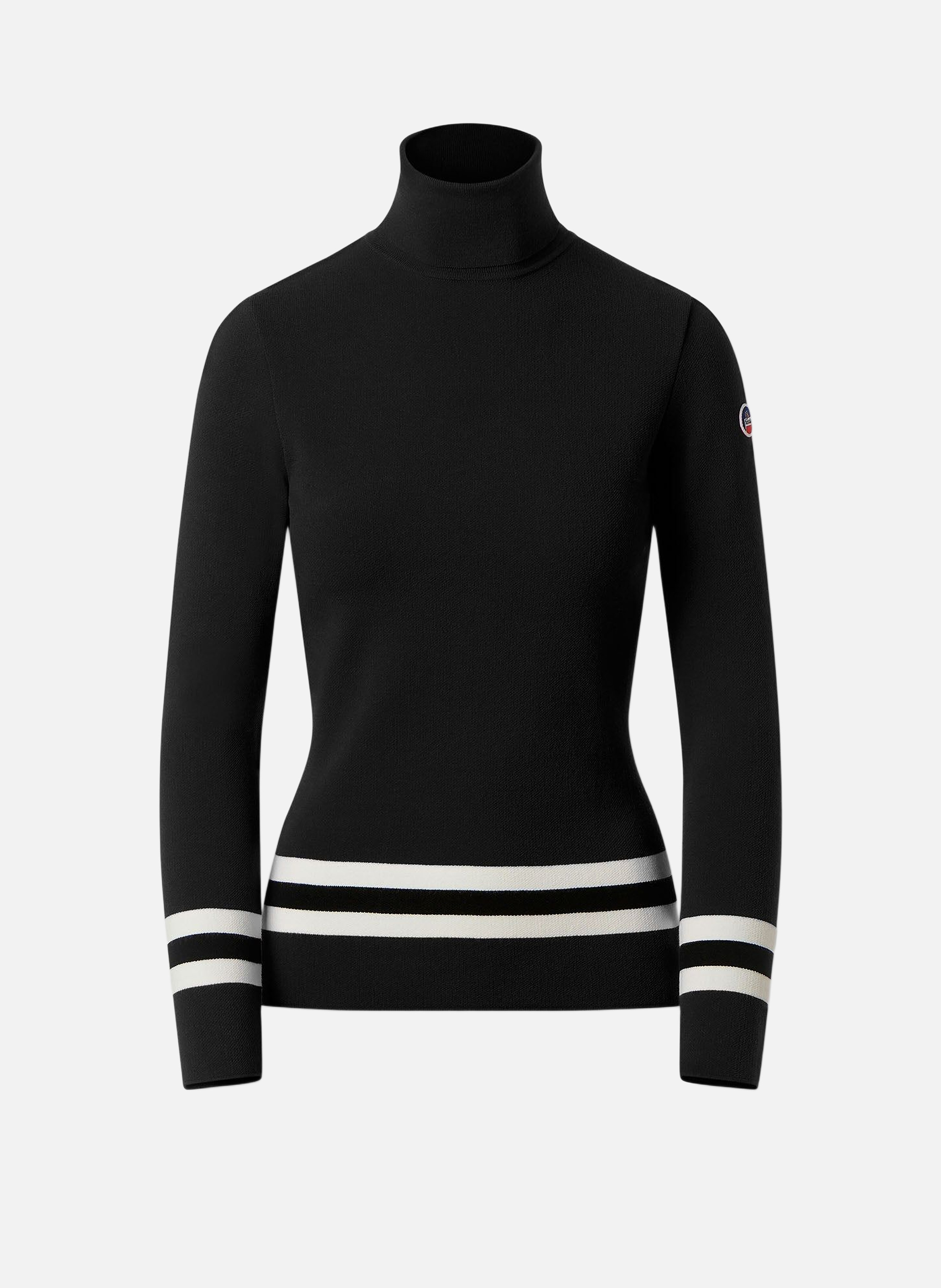 Pull judith col roulé coupe ajustée FUSALP Noir
