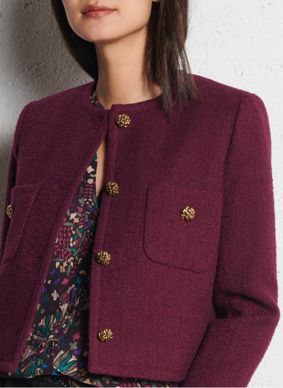 Veste courte en coton et laine mélangés meredith Rouge by BA&SH BA&SH Veste courte en coton et laine mélangés meredith Rouge