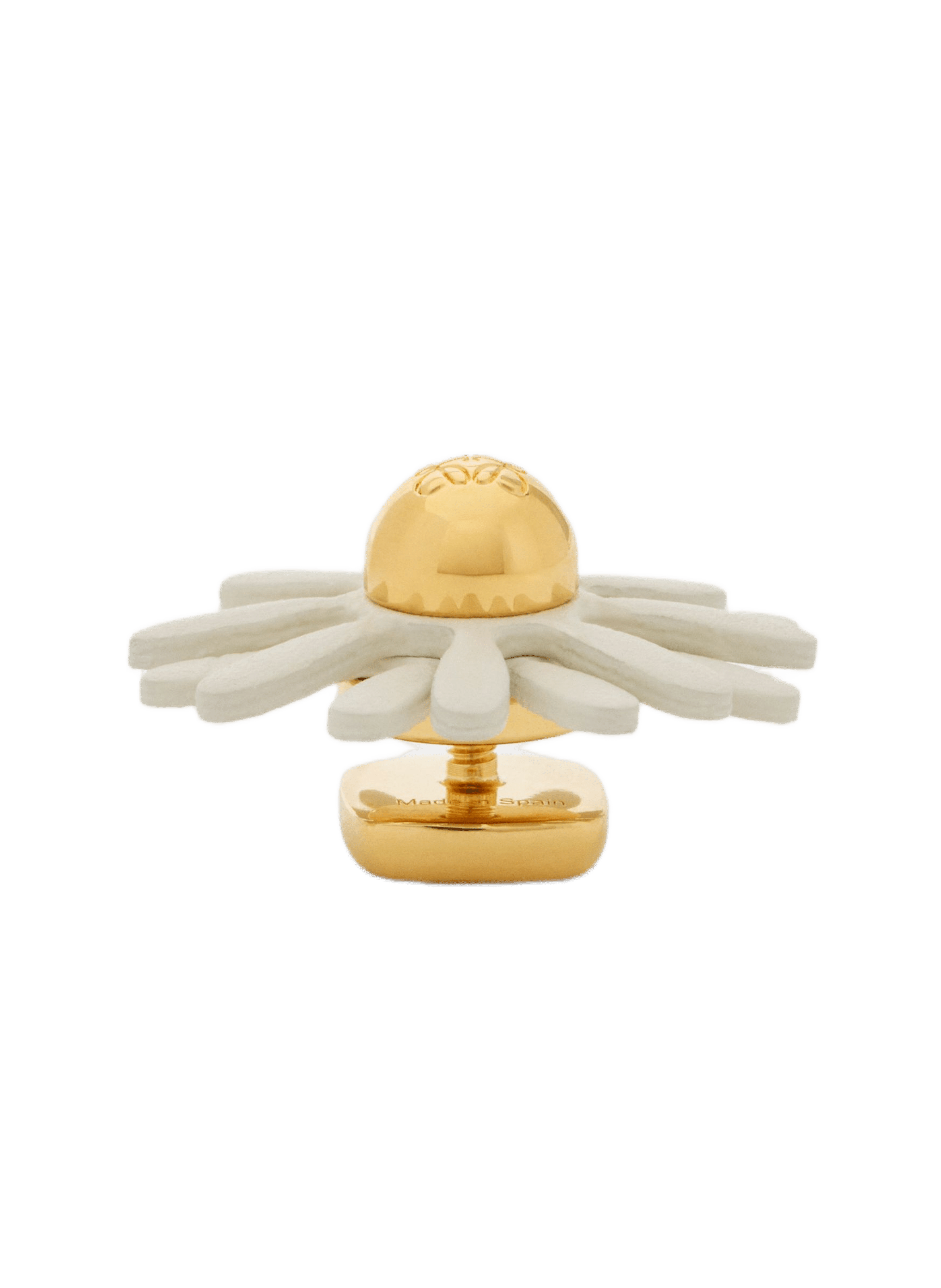 Broche fleur en cuir de veau LOEWE Blanc