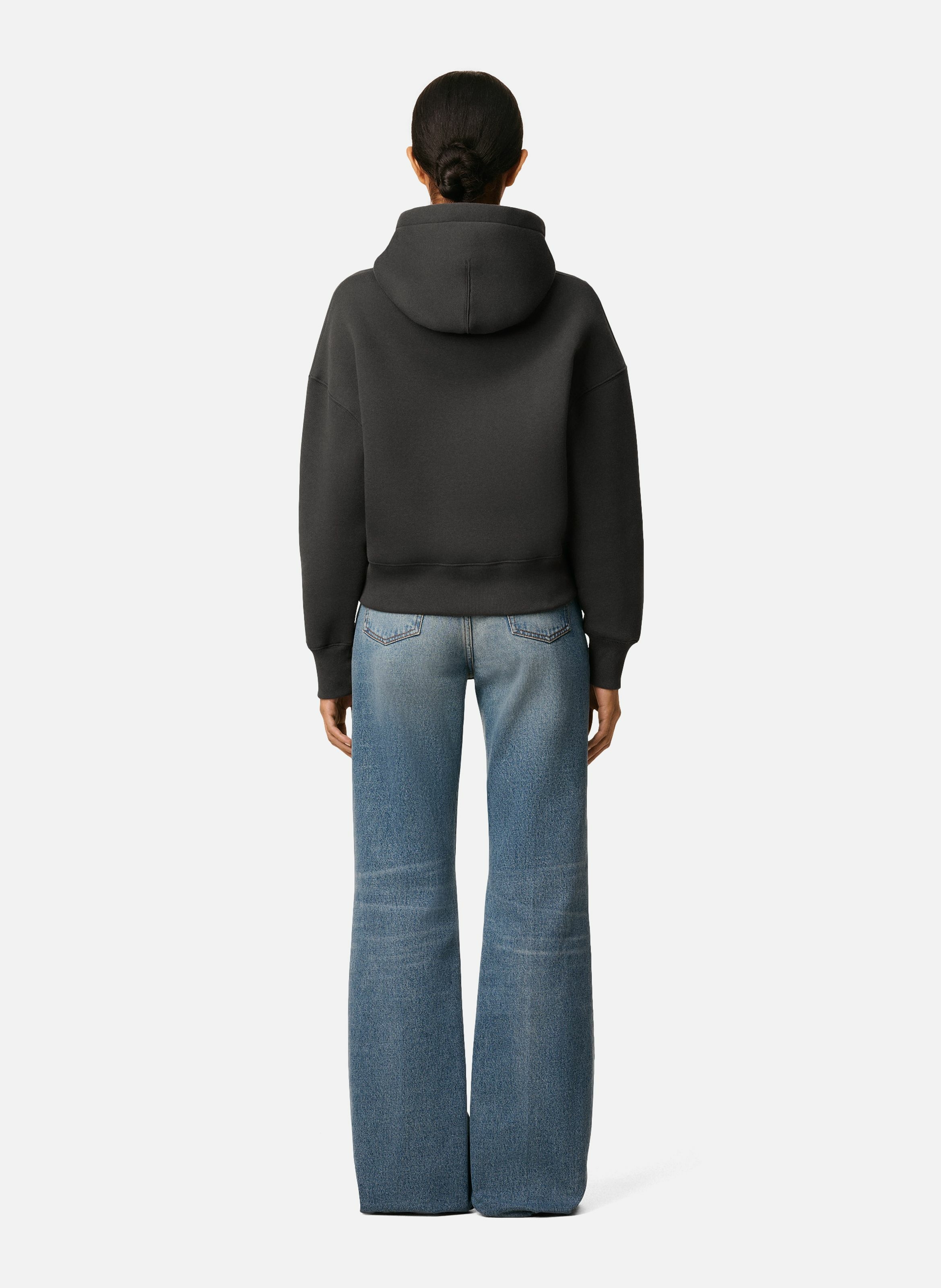 Hoodie ami de coeur embossé unisexe en coton AMI PARIS Gris