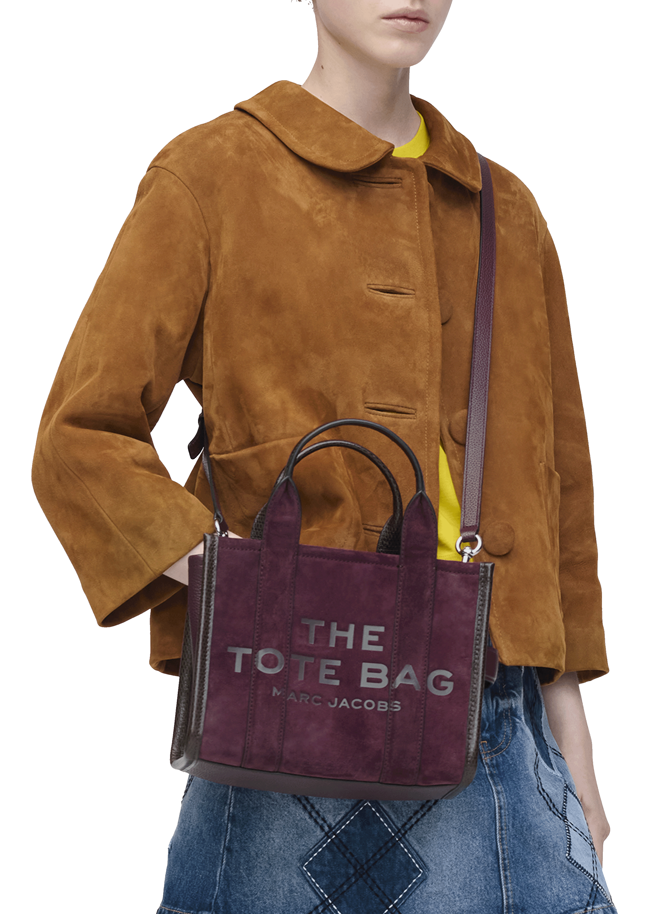 Sac cabas The Tote Bag en daim MARC JACOBS Rouge