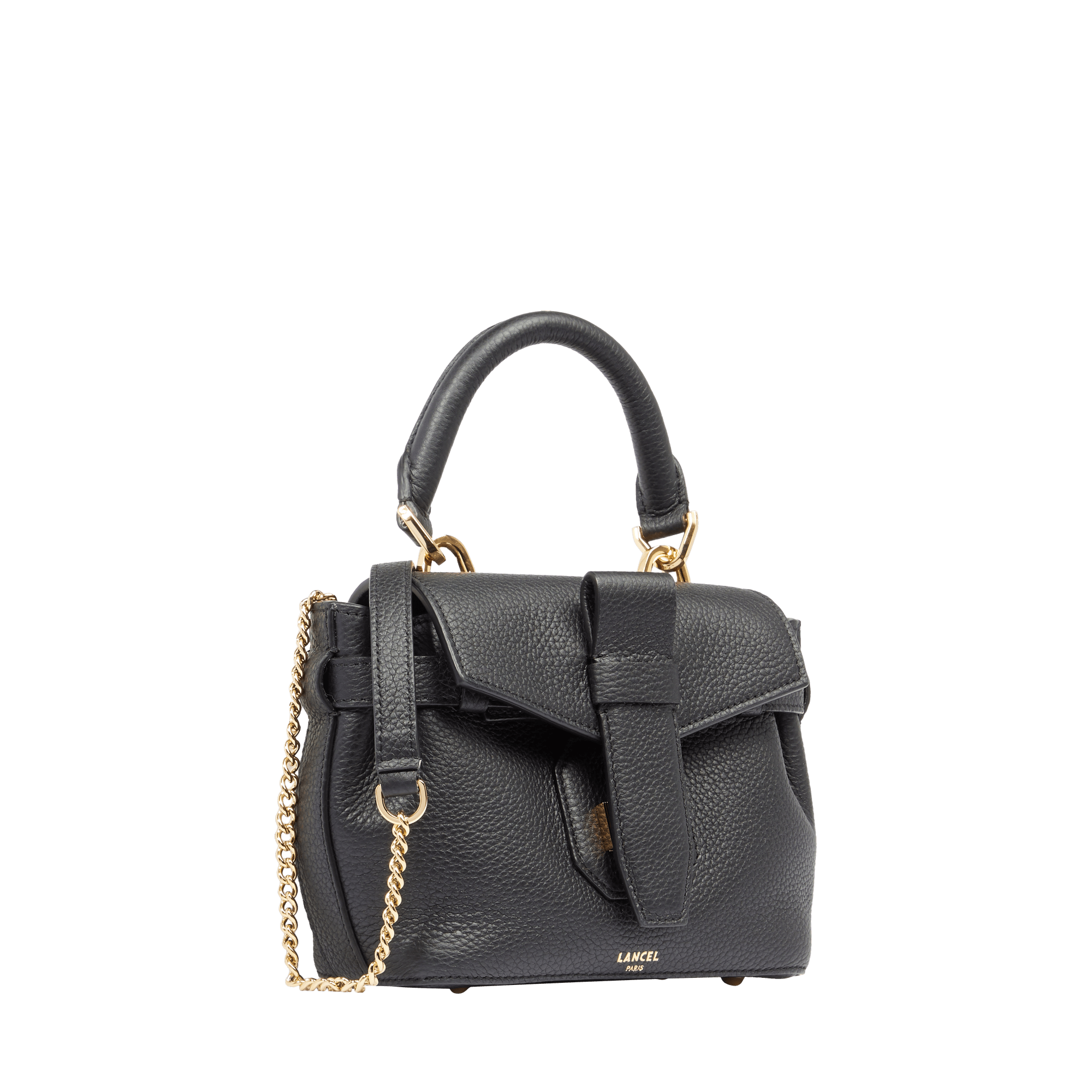 Mini top-handle bag charlie by lancel in leather LANCEL Black