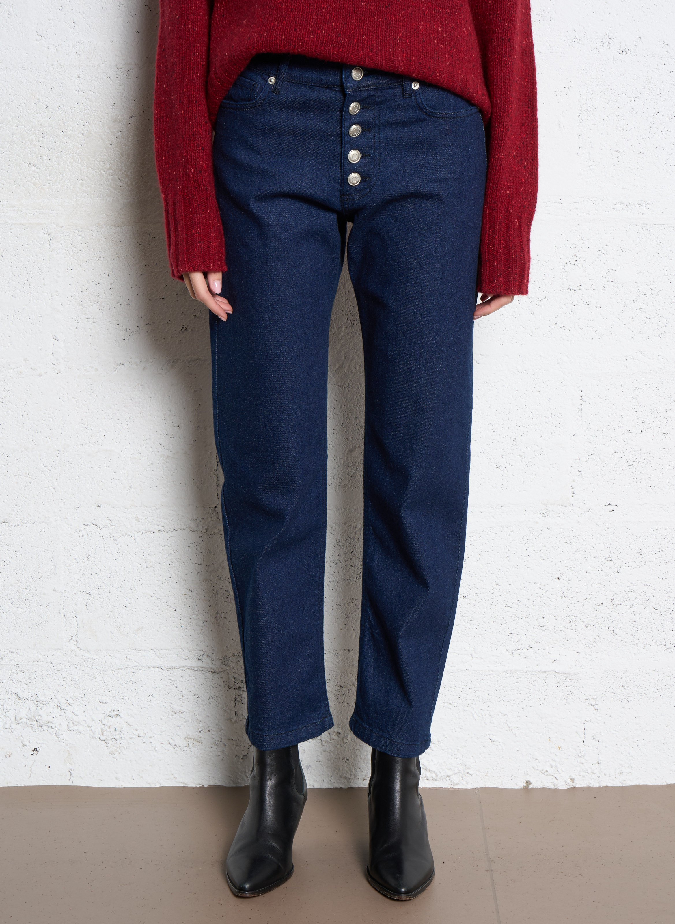 Jean droit en coton mélangé janis IKKS Bleu