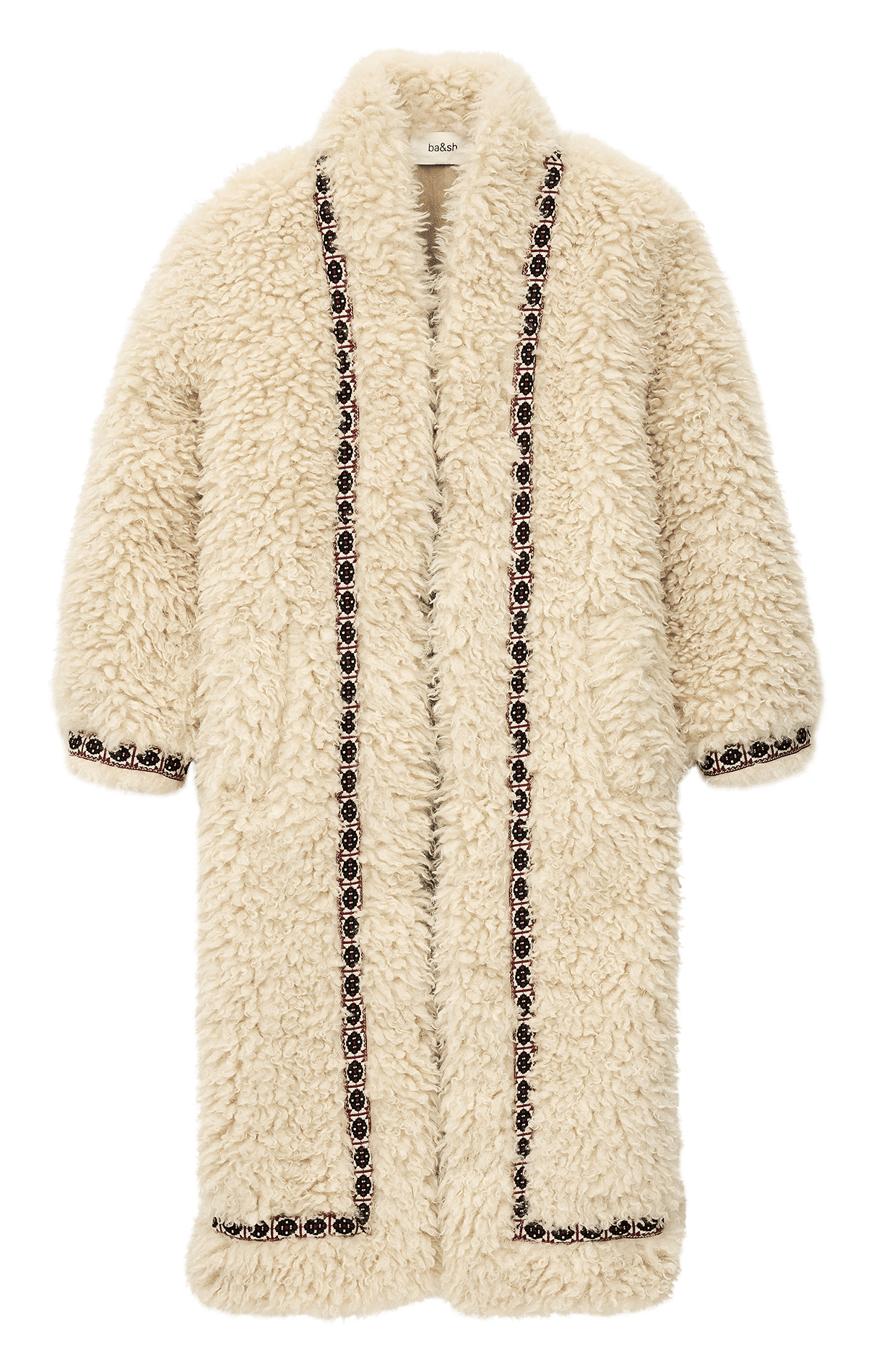 Manteau col châle effet fourrure cais BA&SH Beige