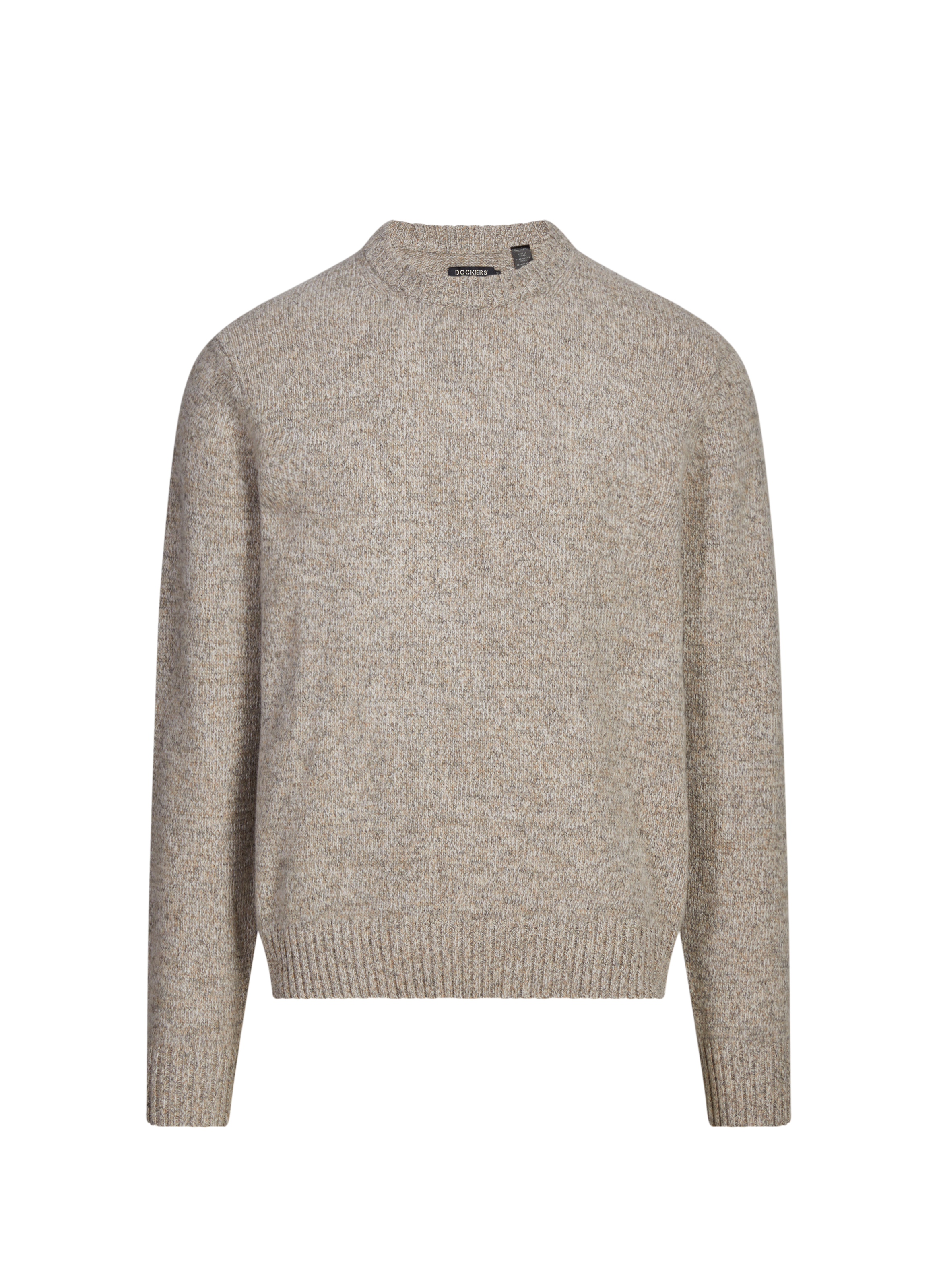 DOCKERS Ribbed round-neck merino wool sweater Beige