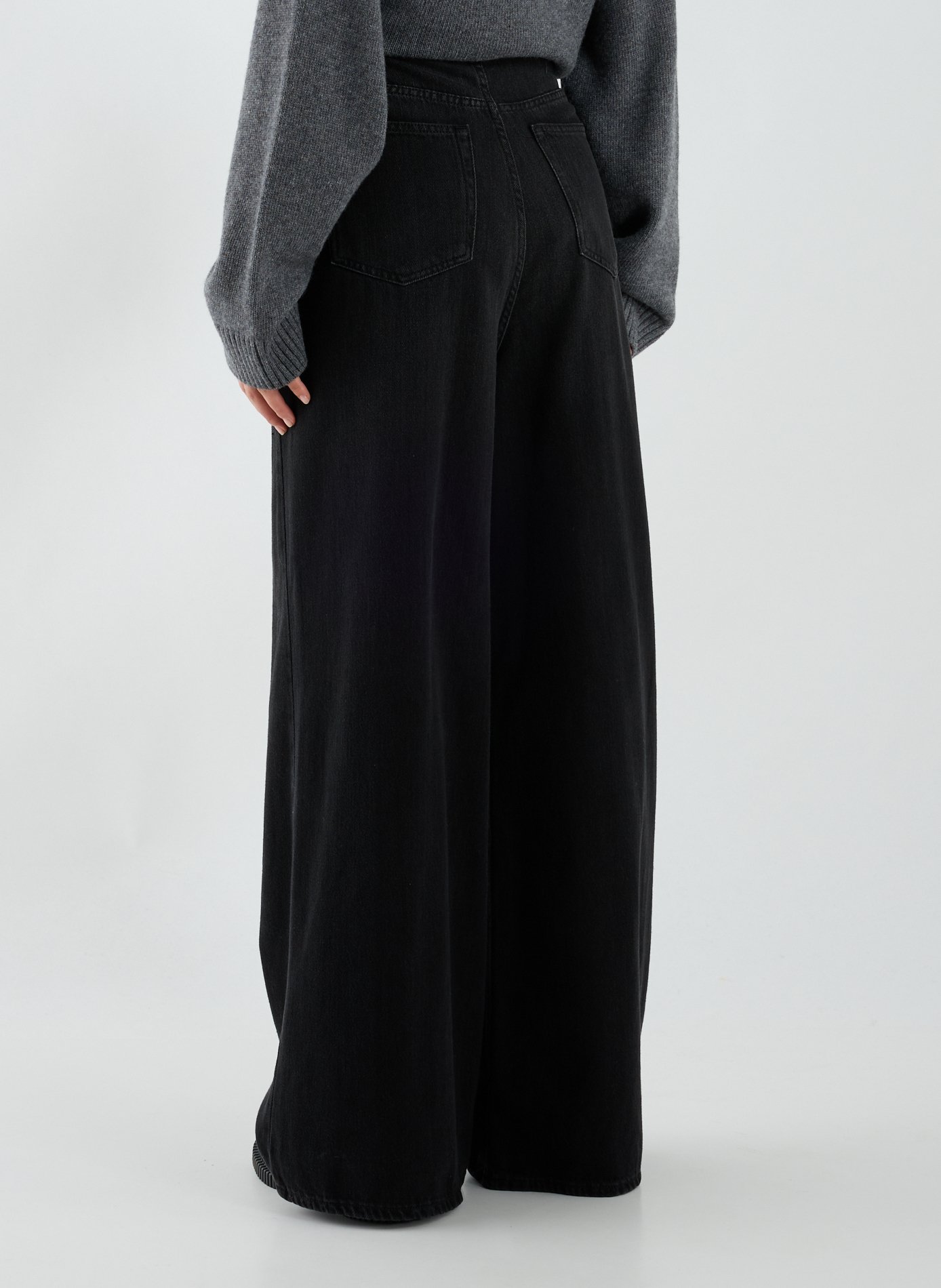 Wide cotton jeans  GANNI Black