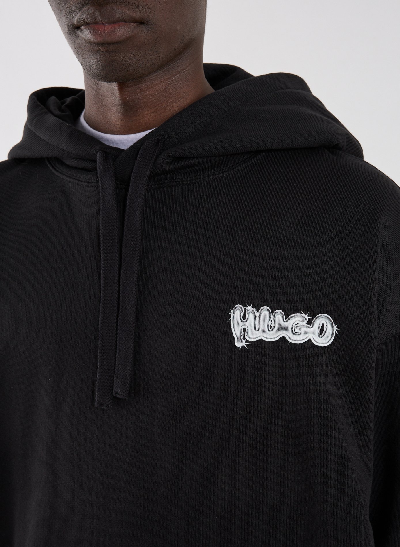 Hoodie en coton HUGO BLUE Noir