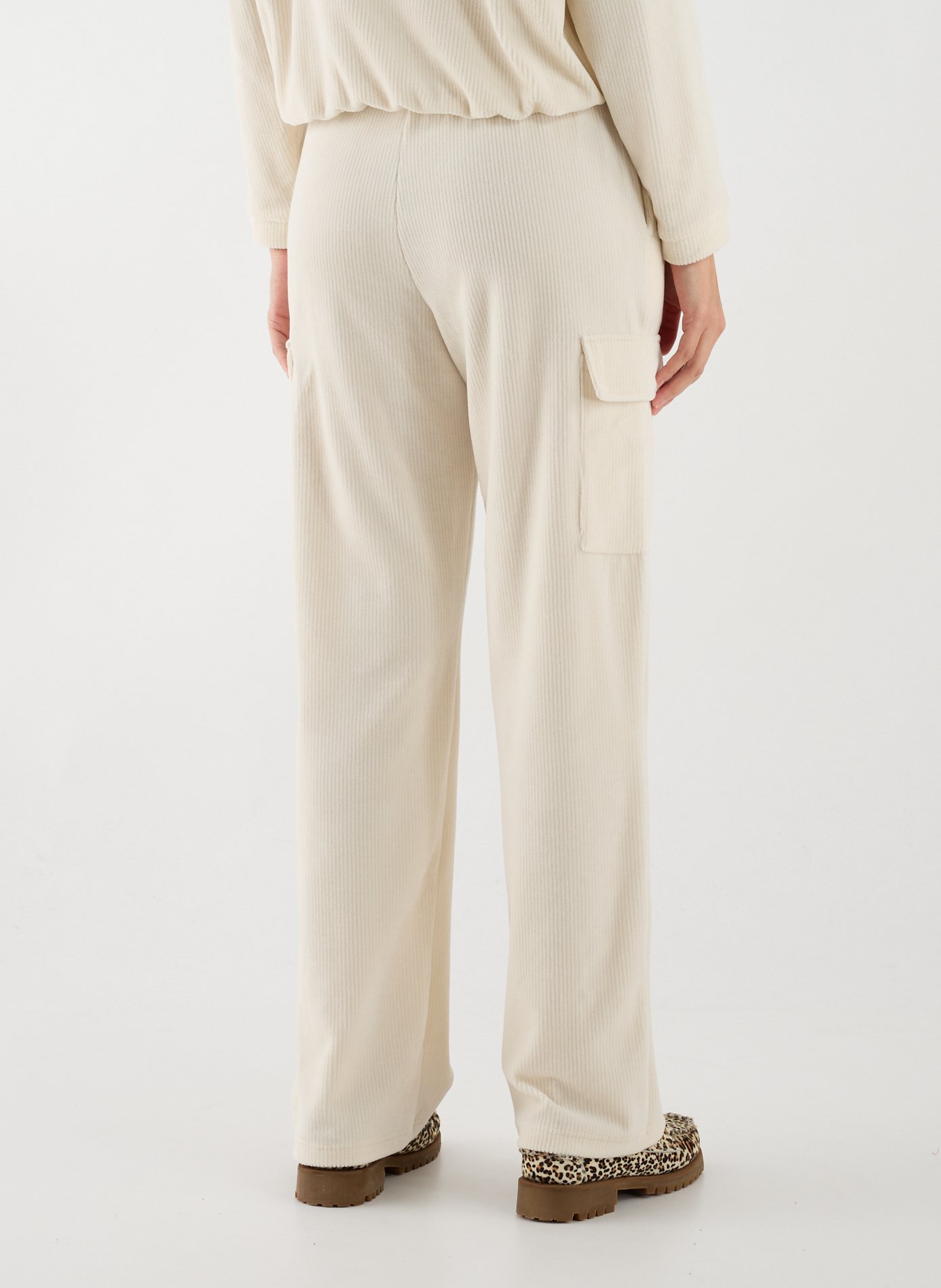 Pantalon de survêtement velours côtelé en coton mélangé BANANA MOON Beige