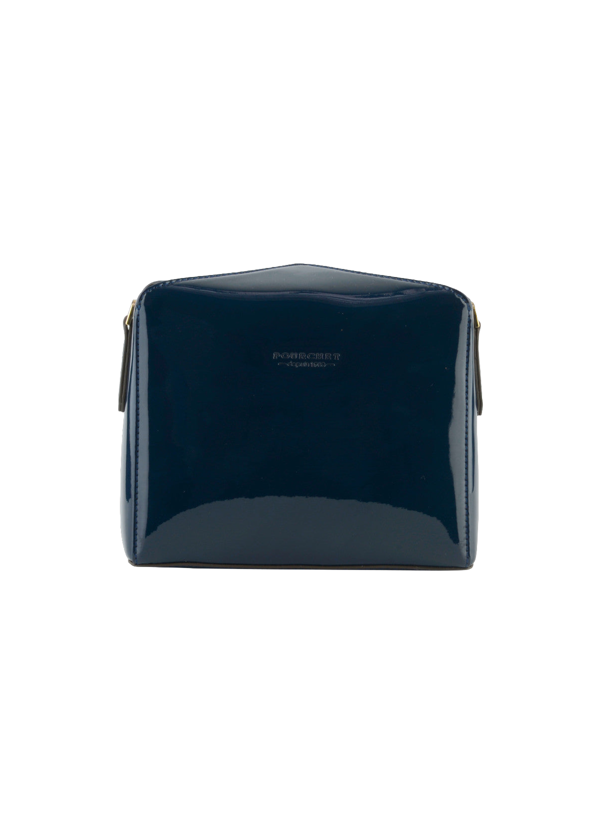 Cassetta vernis | sac porté épaule en cuir de vachette POURCHET Bleu