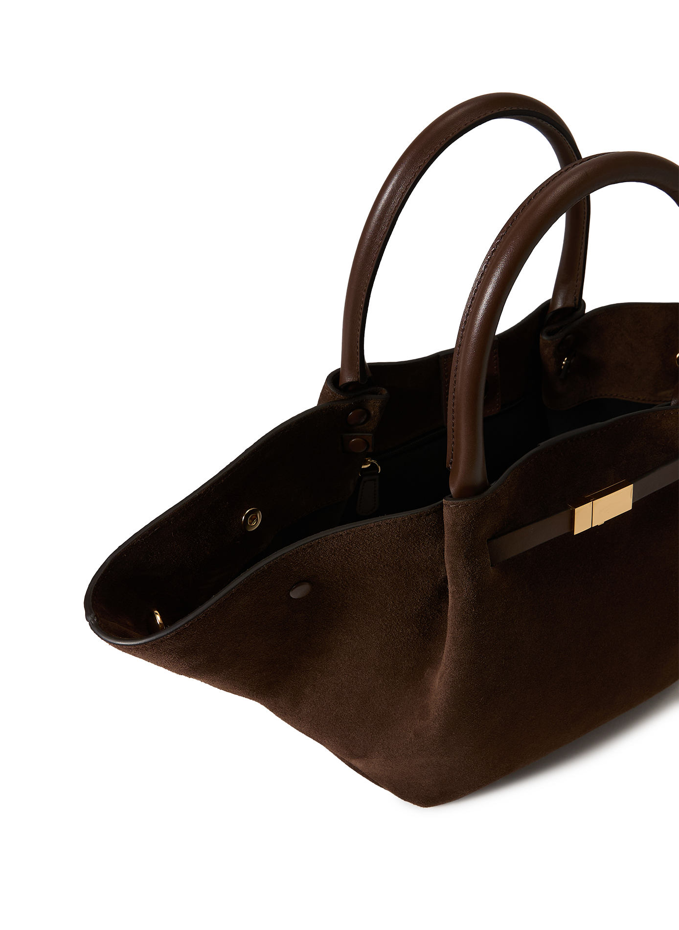 Sac à main Midi New York en cuir et coton DEMELLIER LONDON Marron