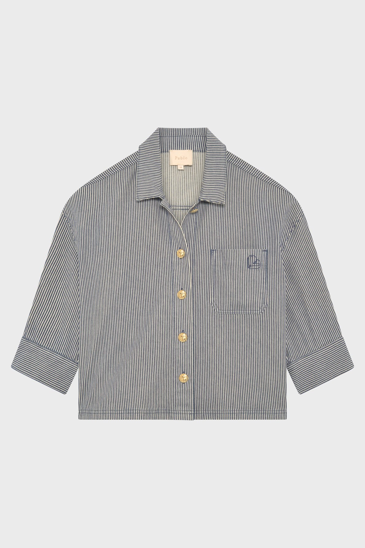 Surchemise en denim à rayures - mohana PABLO Bleu