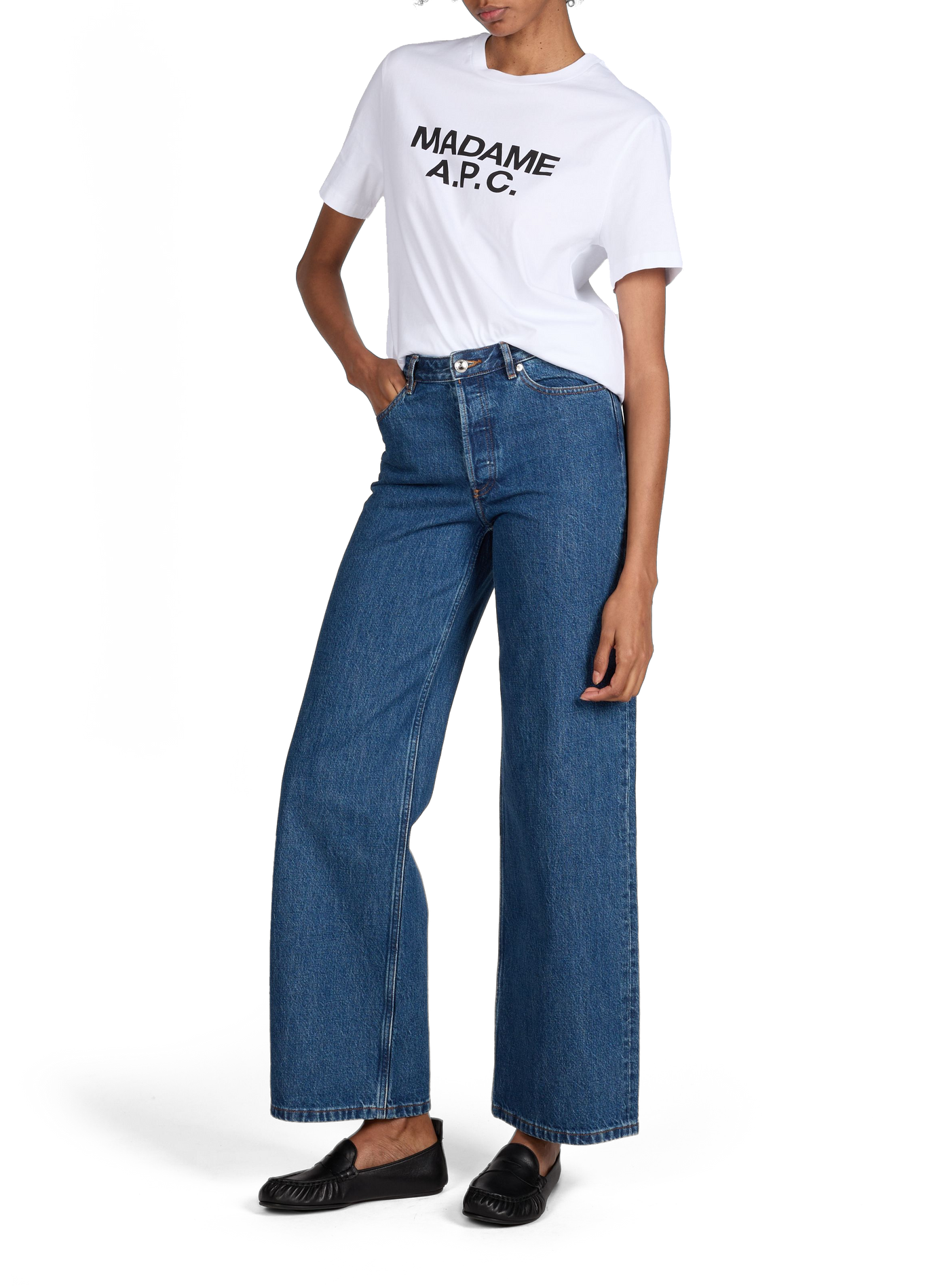 Wide cotton jeans A.P.C. Blue