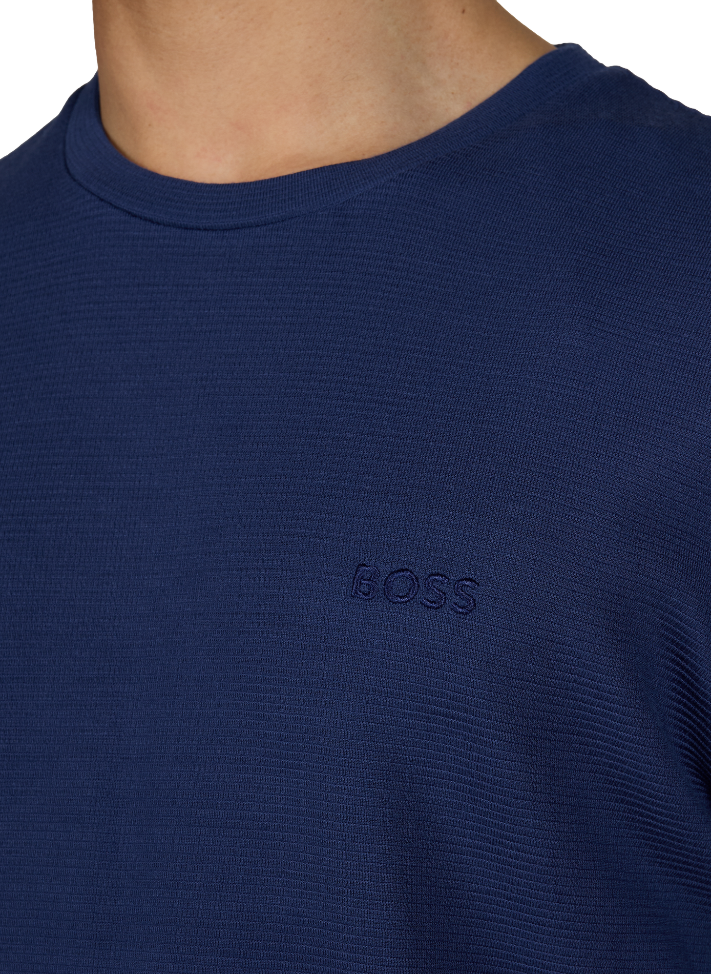 T-shirt à manches courtes et col rond BOSS Bleu