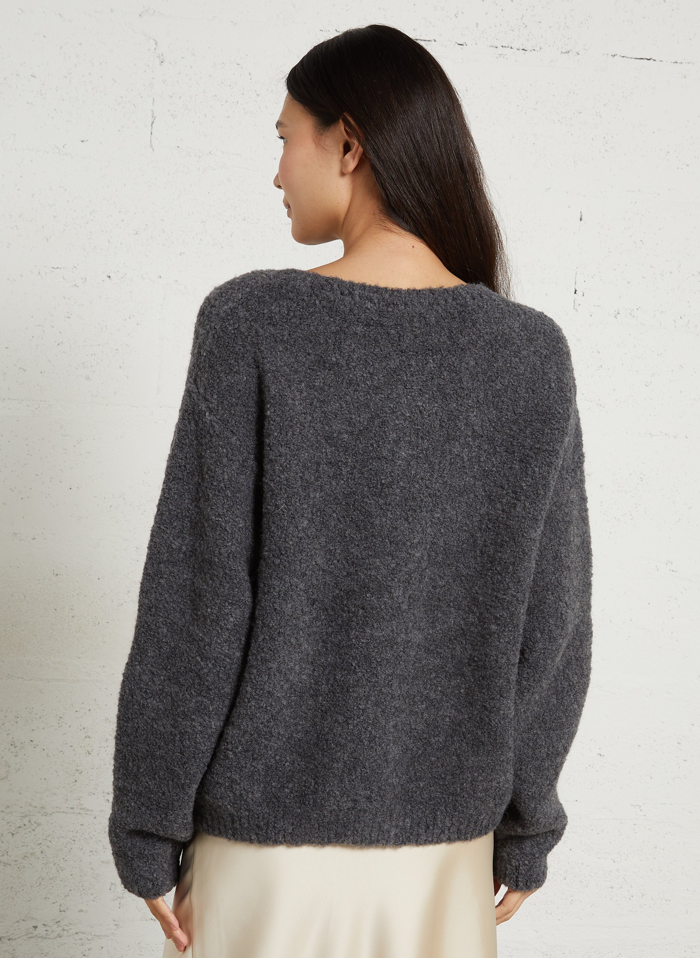 Cardigan oversize en laine mélangée zolly AMERICAN VINTAGE Gris