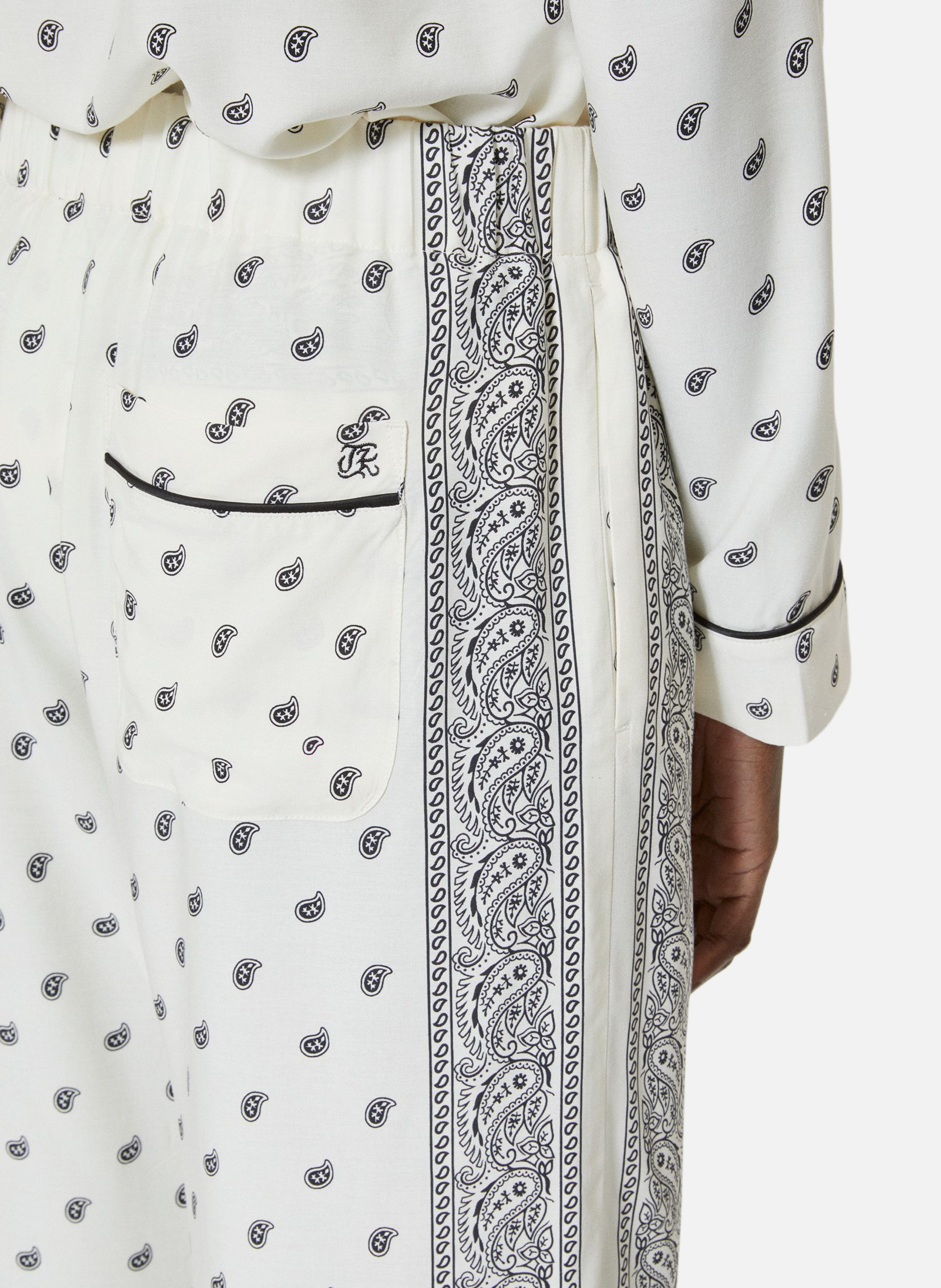 Pantalon fluide droit imprimé bandana THE KOOPLES Blanc