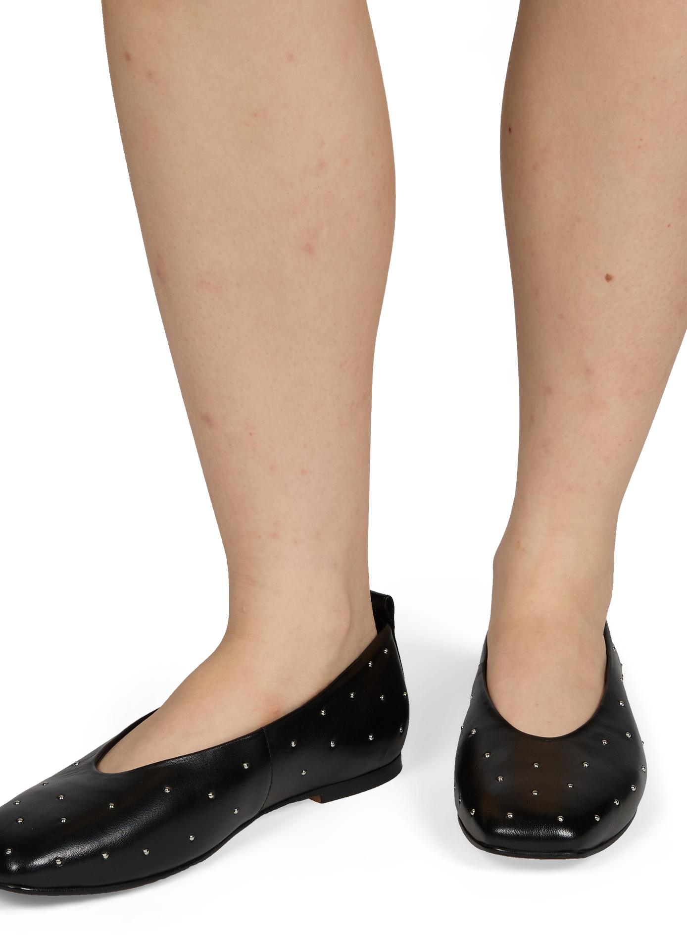 Mixed leather ballet flats GEOX Black