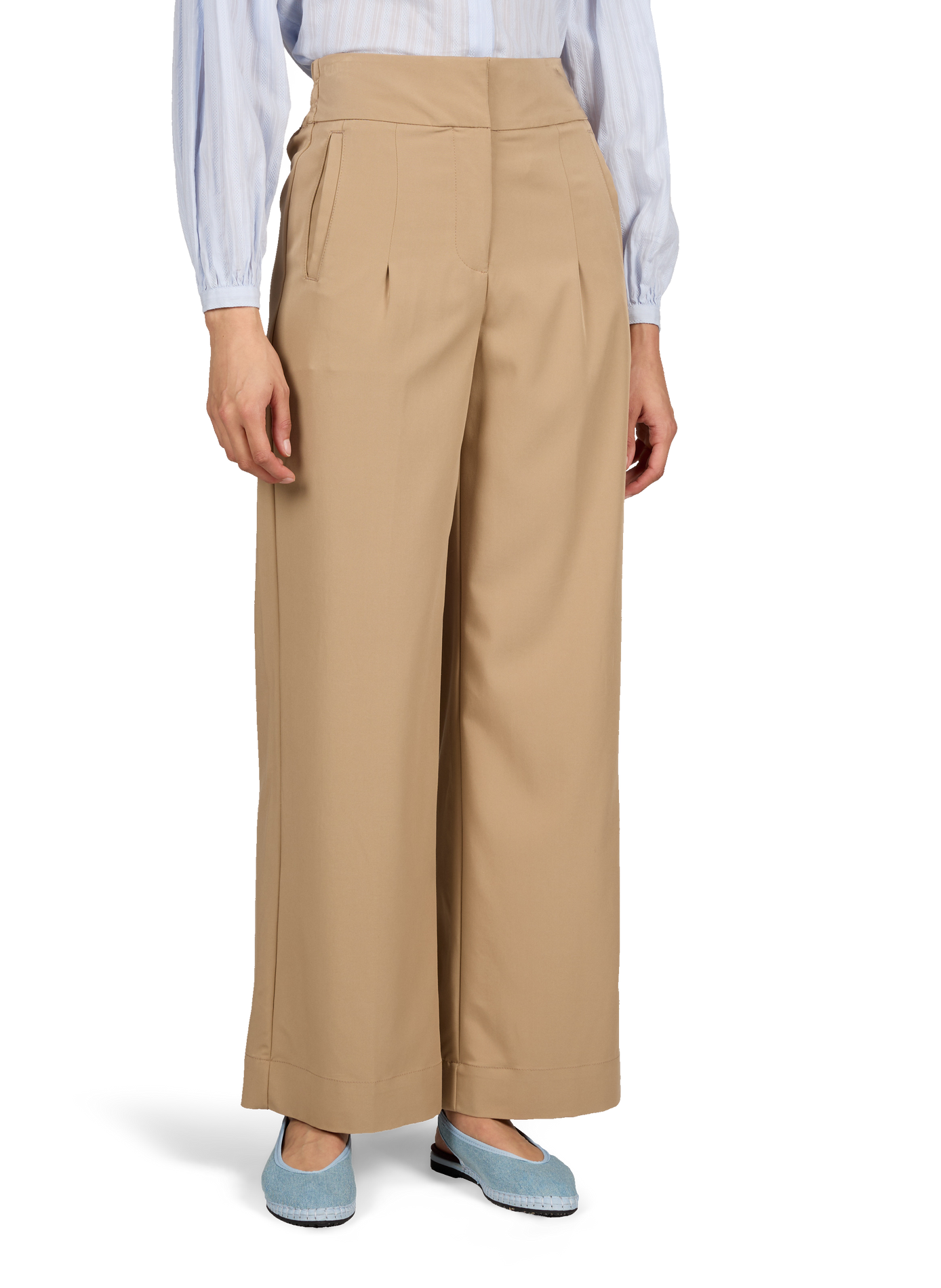 Pantalon droit à plis BOSS Beige