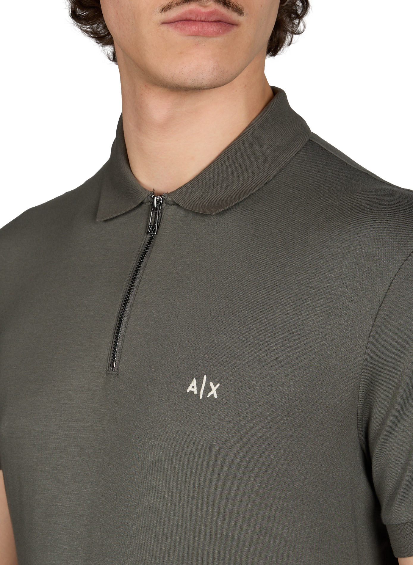 Half-zip polo shirt ARMANI EXCHANGE Khaki