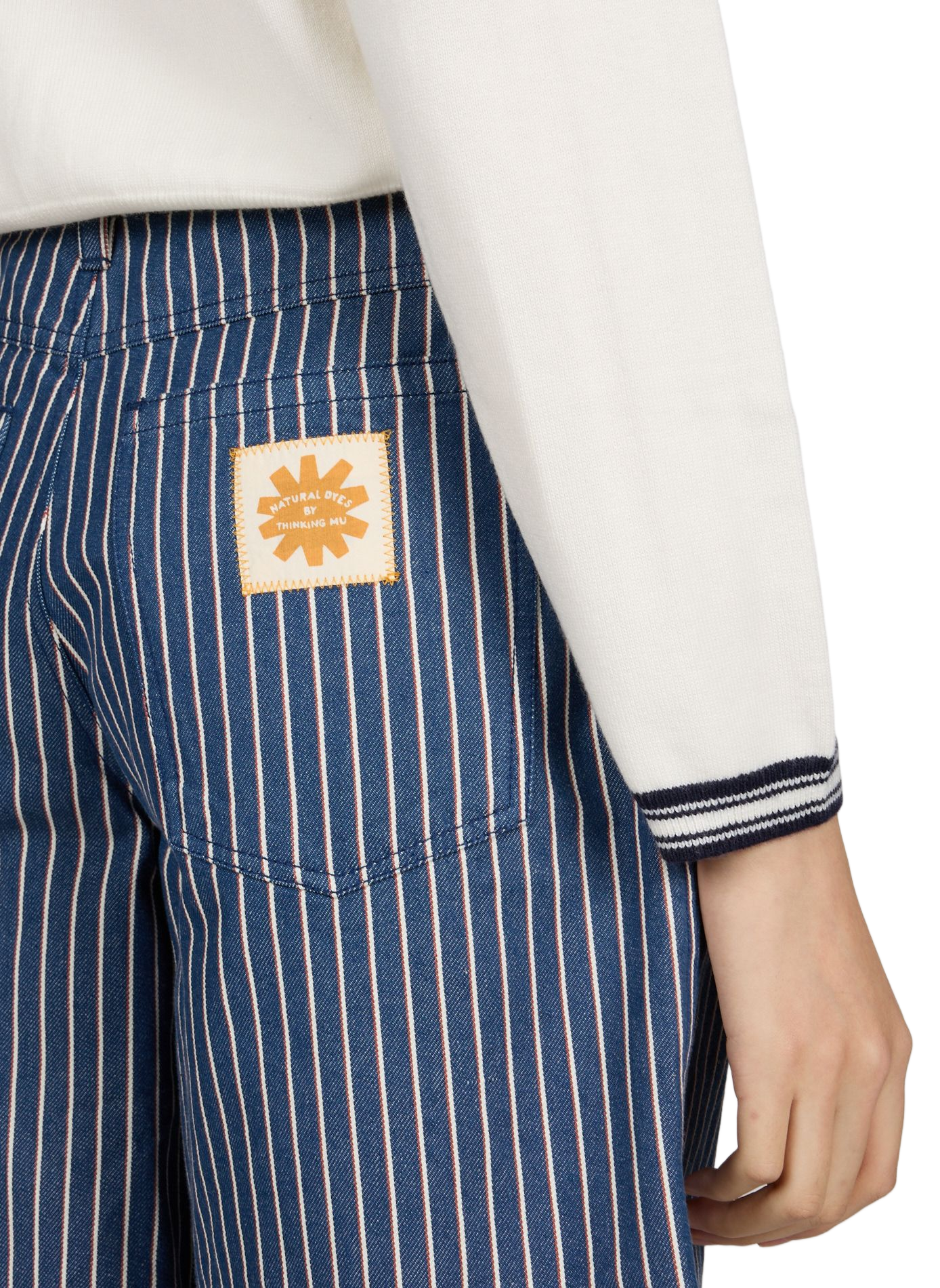 Short à rayures en coton THINKING MU Beige