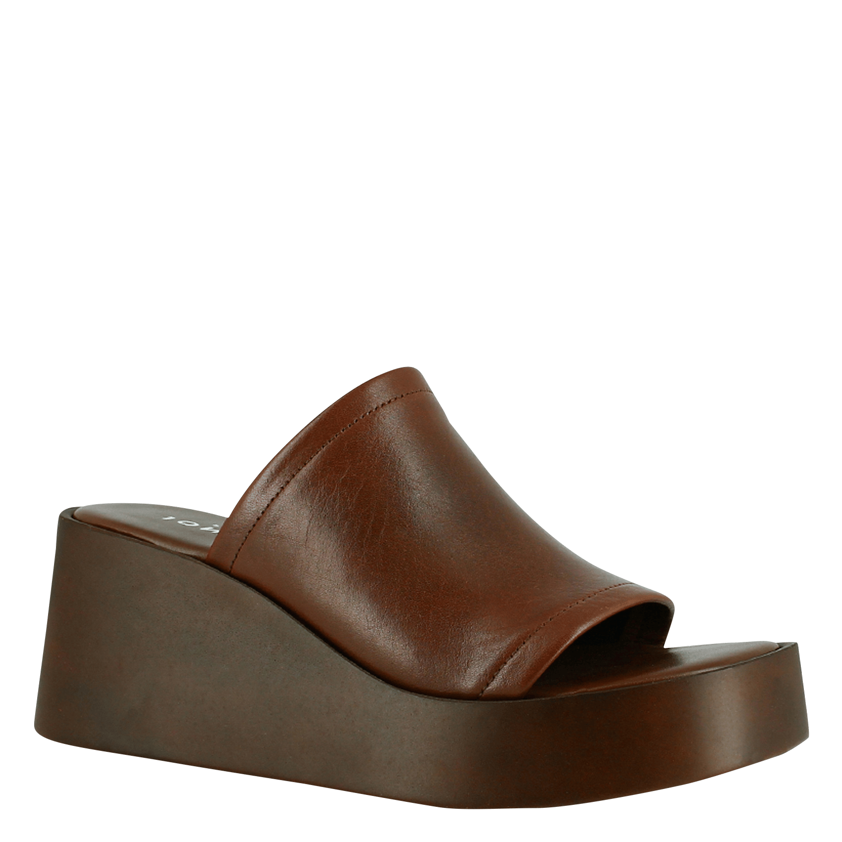 Mules compensées en cuir eugene JONAK Marron