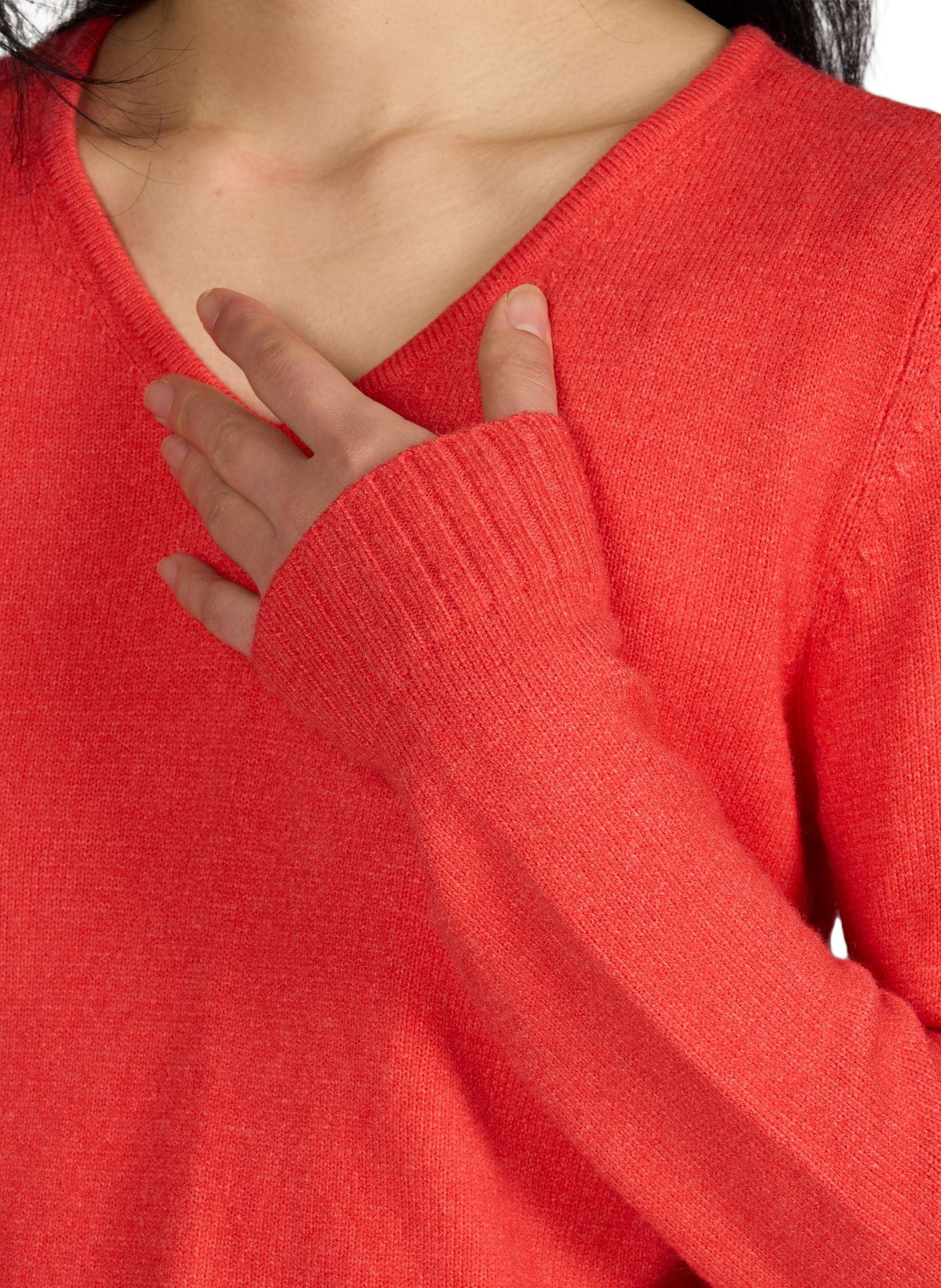 Pull à col V VILA Rouge