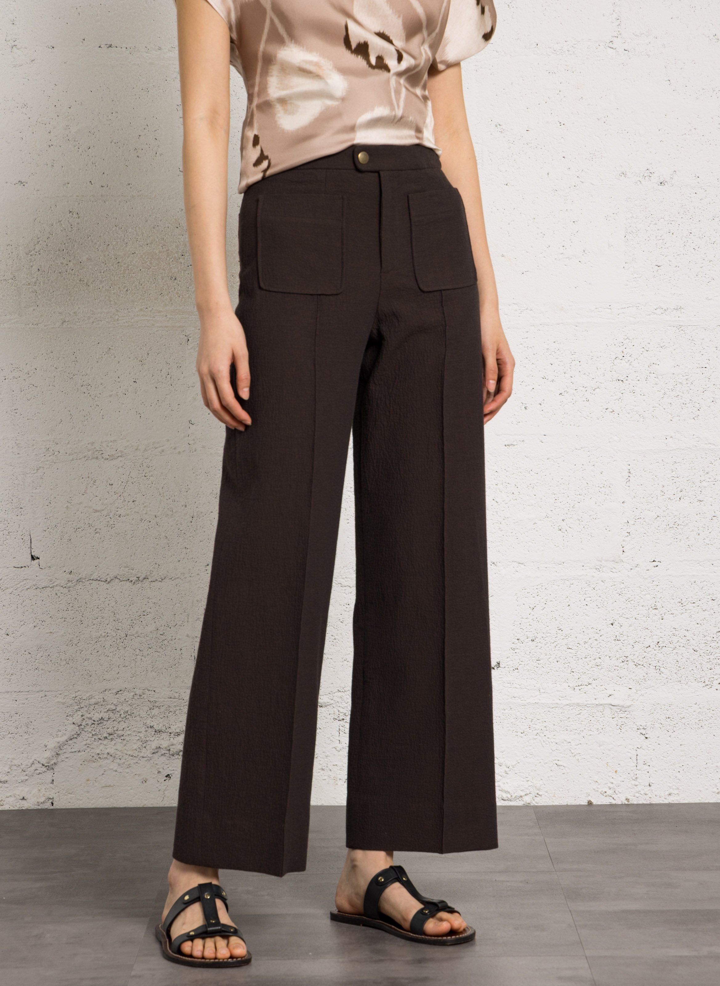 Pantalon droit en coton harry SOEUR Marron