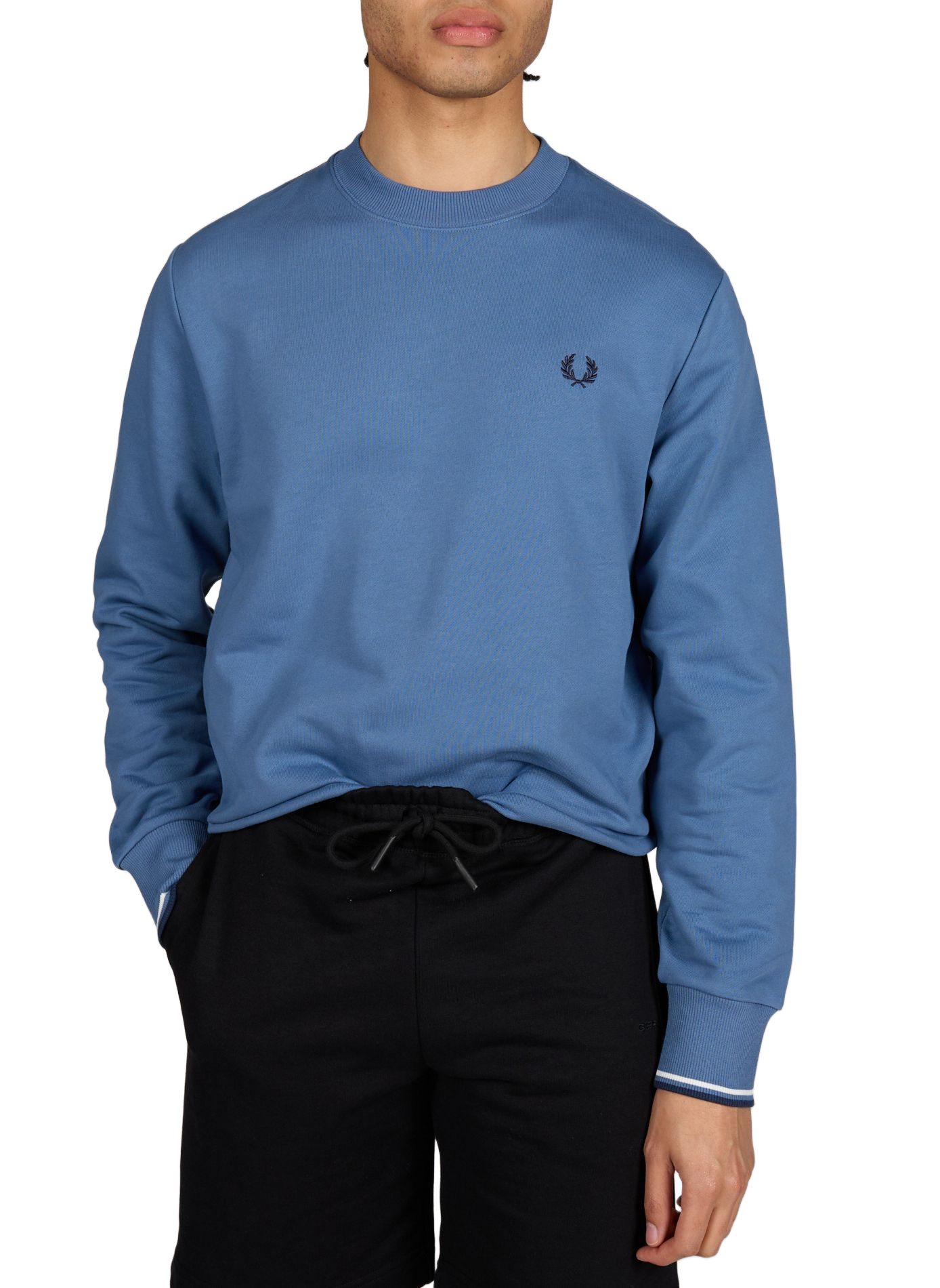Sweatshirt col rond en coton FRED PERRY Bleu